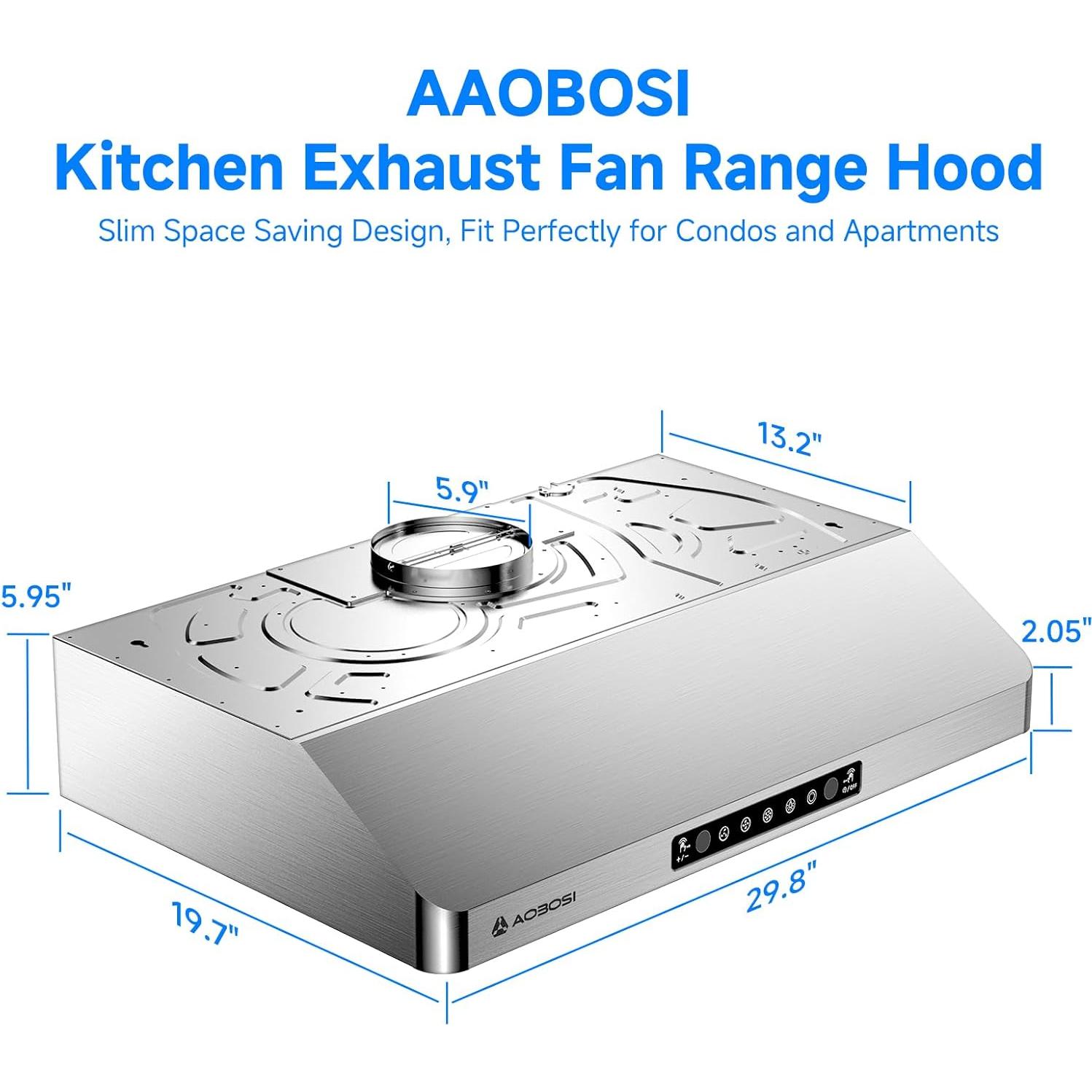 Campana Extractora AAOBOSI 75 cm Bajo Gabinete 800 CFM LED