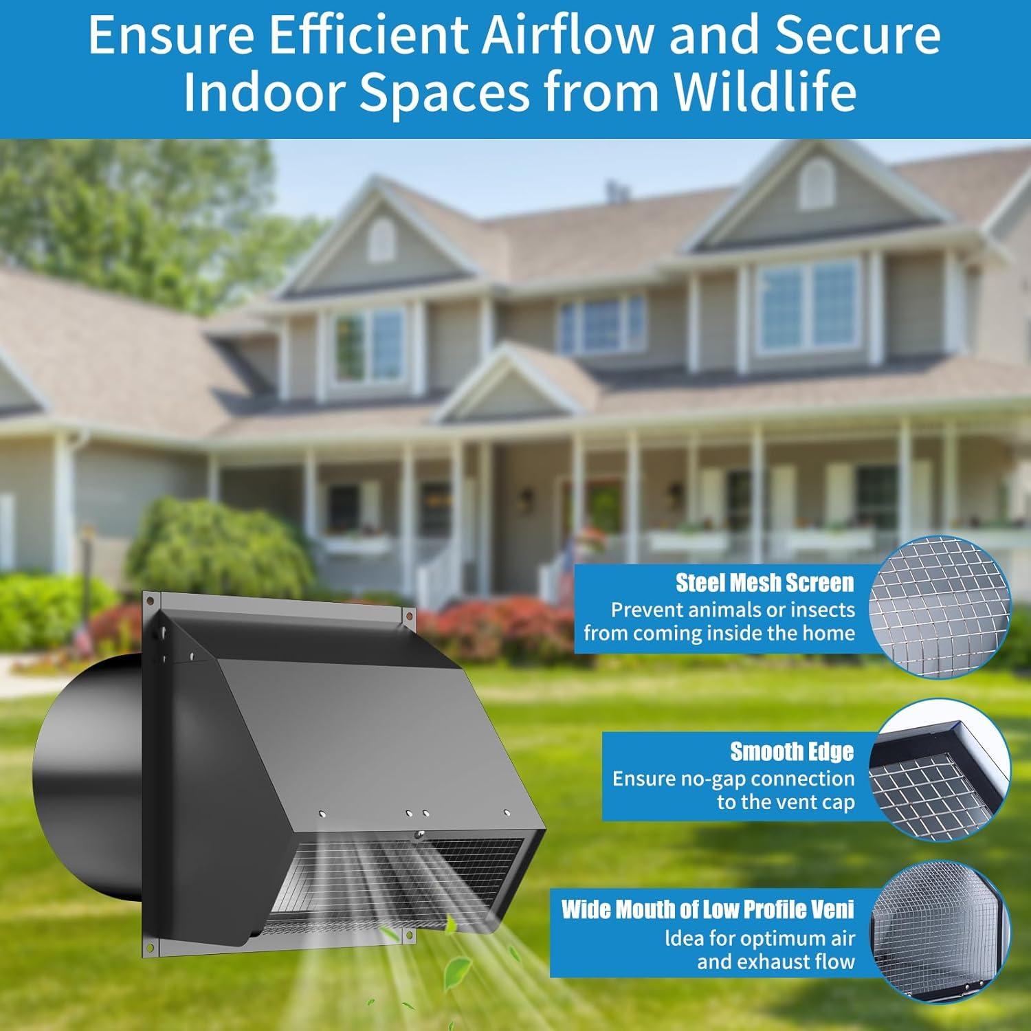 Tapa de Ventilación de Pared Kylazer 6 Pulgadas con Capucha