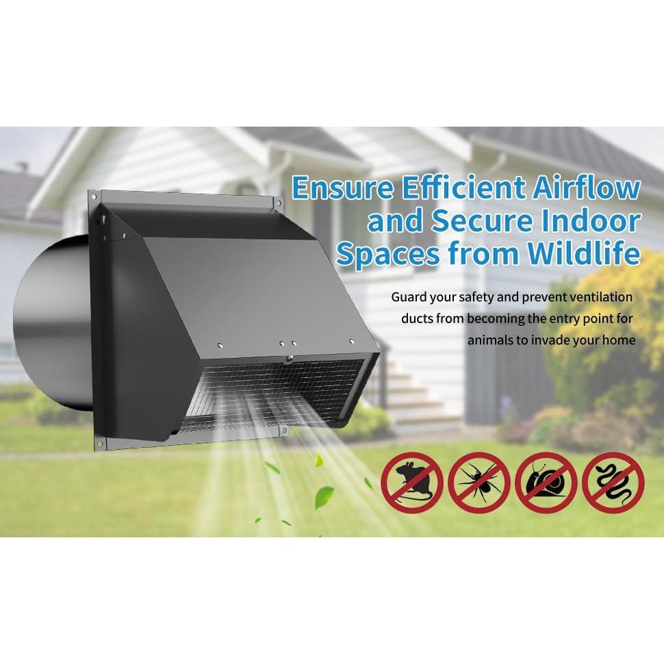 Tapa de Ventilación de Pared Kylazer 6 Pulgadas con Capucha