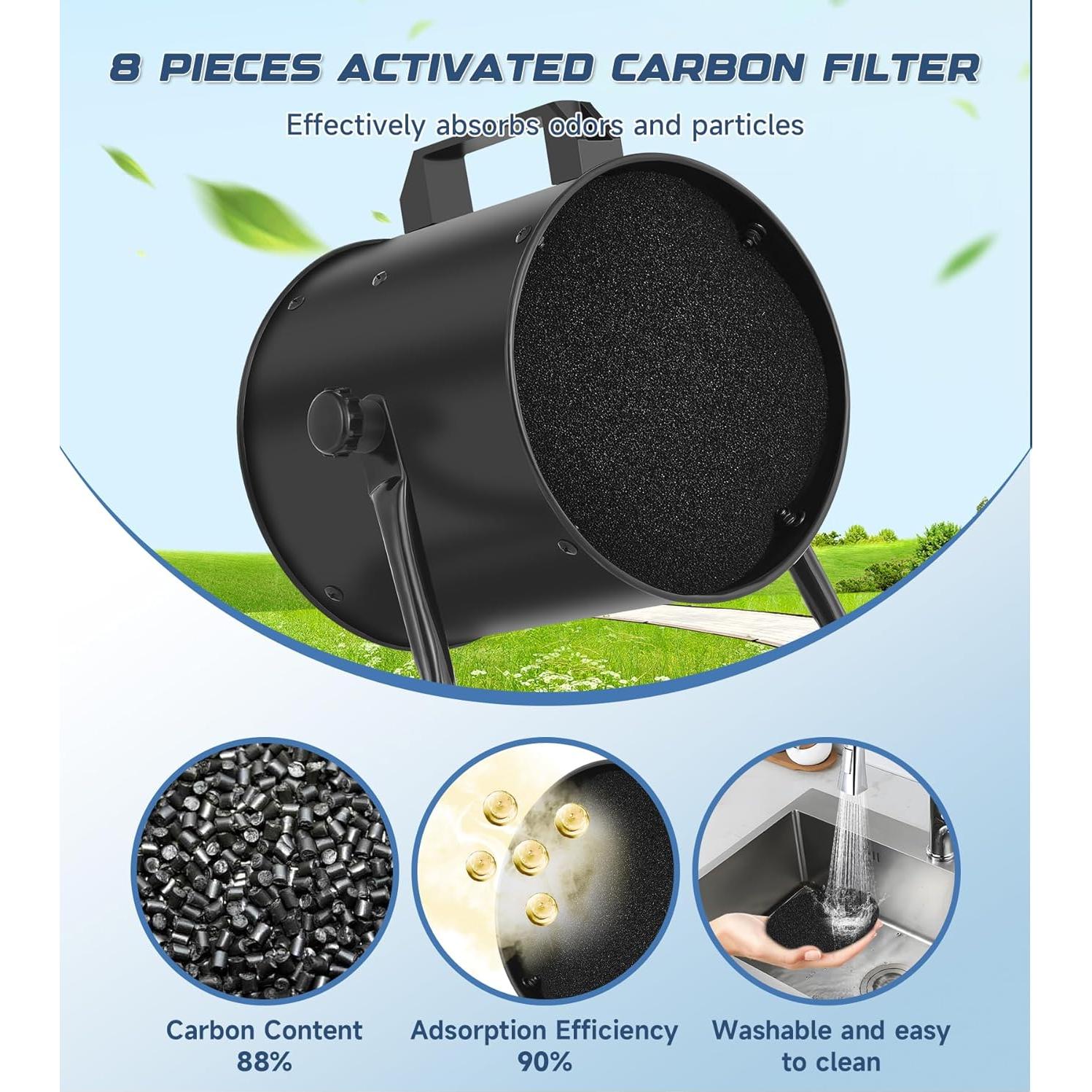 Campana Extractora Portátil YOZON 20 cm 455 CFM Ajustable