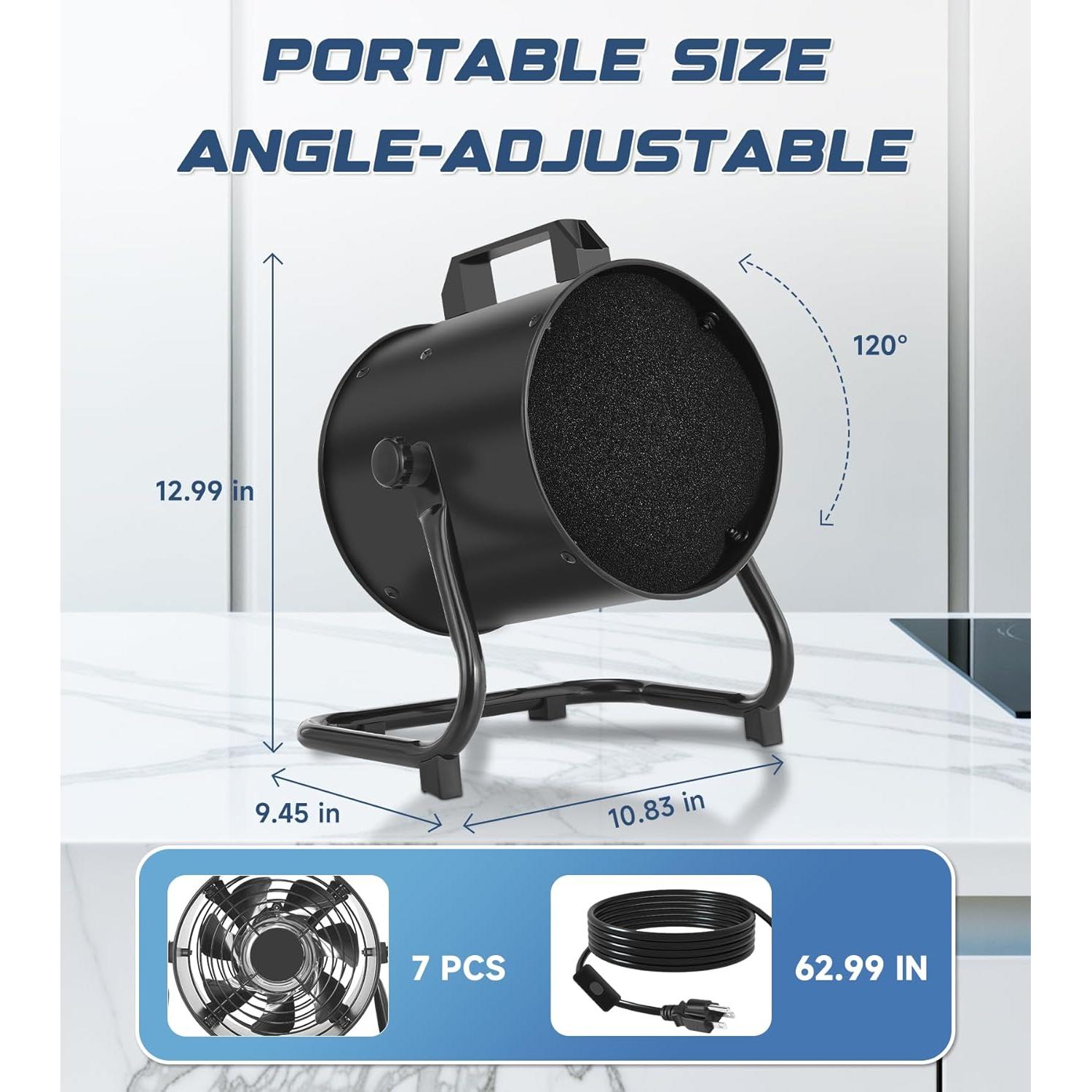 Campana Extractora Portátil YOZON 20 cm 455 CFM Ajustable