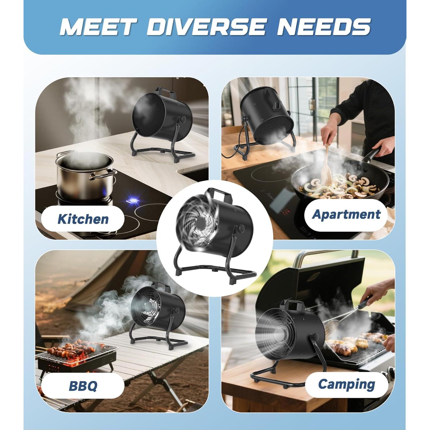 Campana Extractora Portátil YOZON 20 cm 455 CFM Ajustable