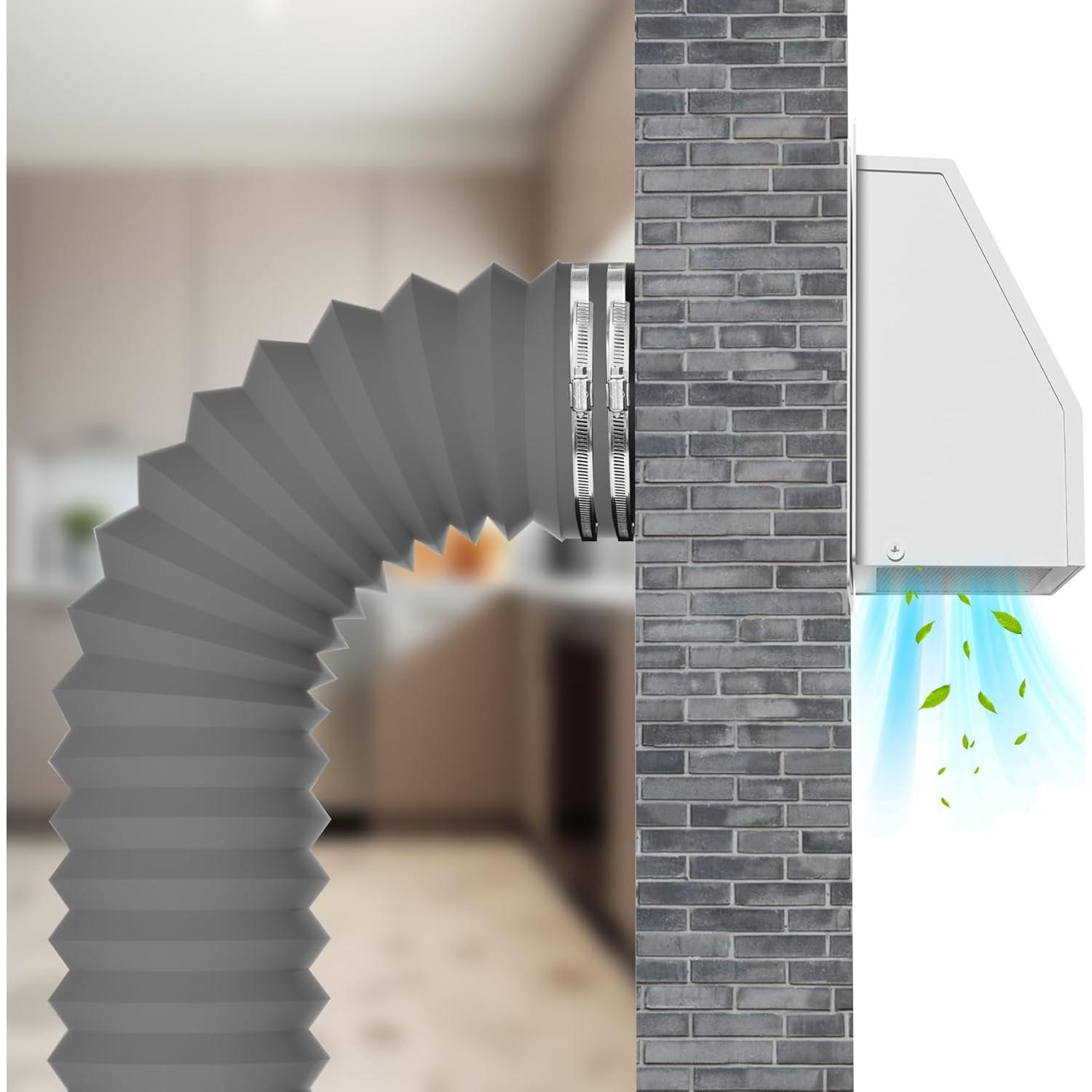 Cubierta de Ventilación de Pared 8" Yawl Acero Galvanizado Blanco