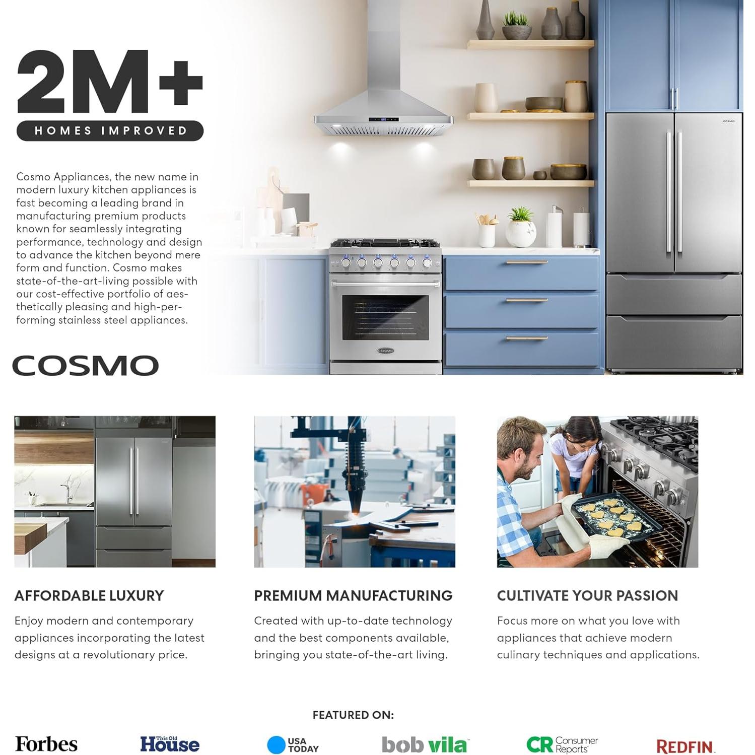 Campana Extractora COSMO UC30 76.2 cm Acero Inoxidable 3 Velocidades