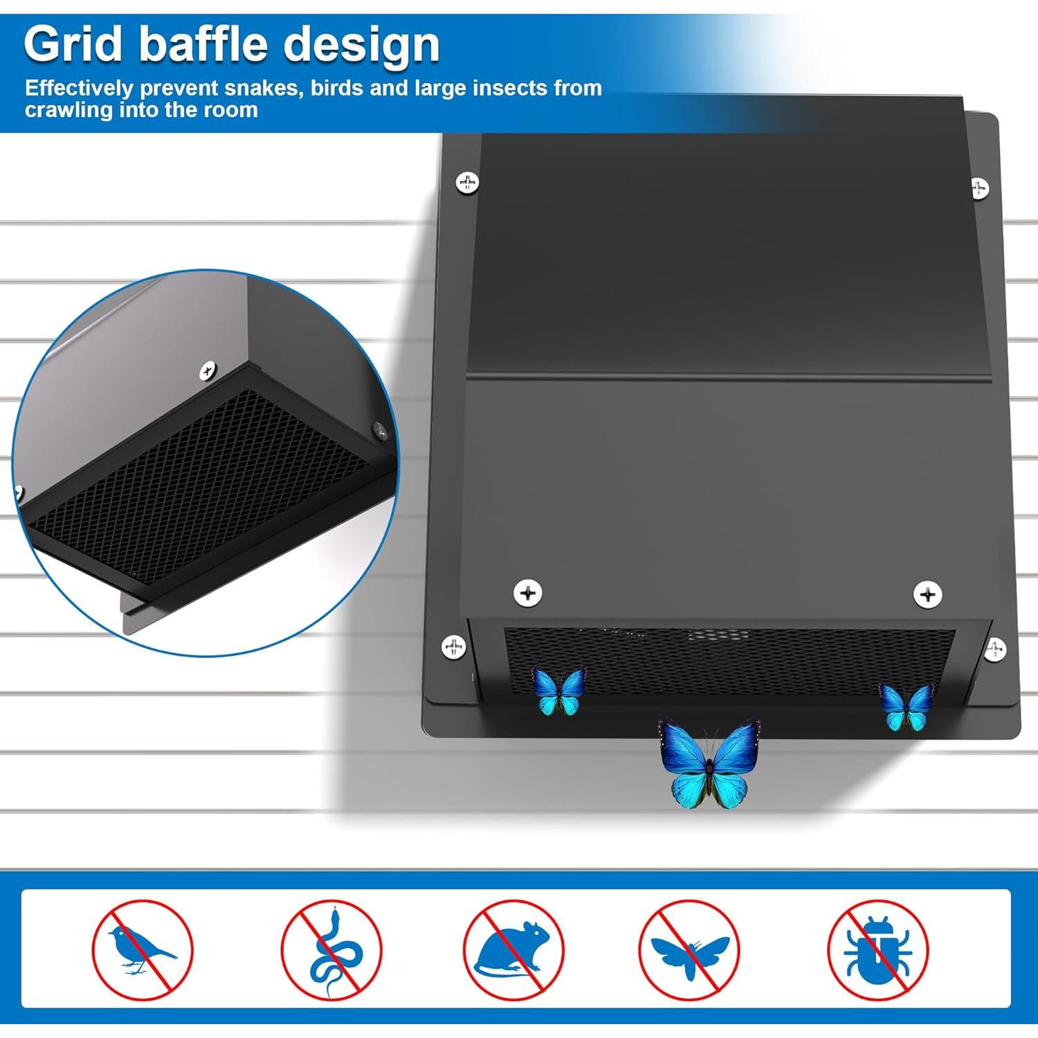 Ventilación de Pared 8" GTACASS con Capucha y Compensador