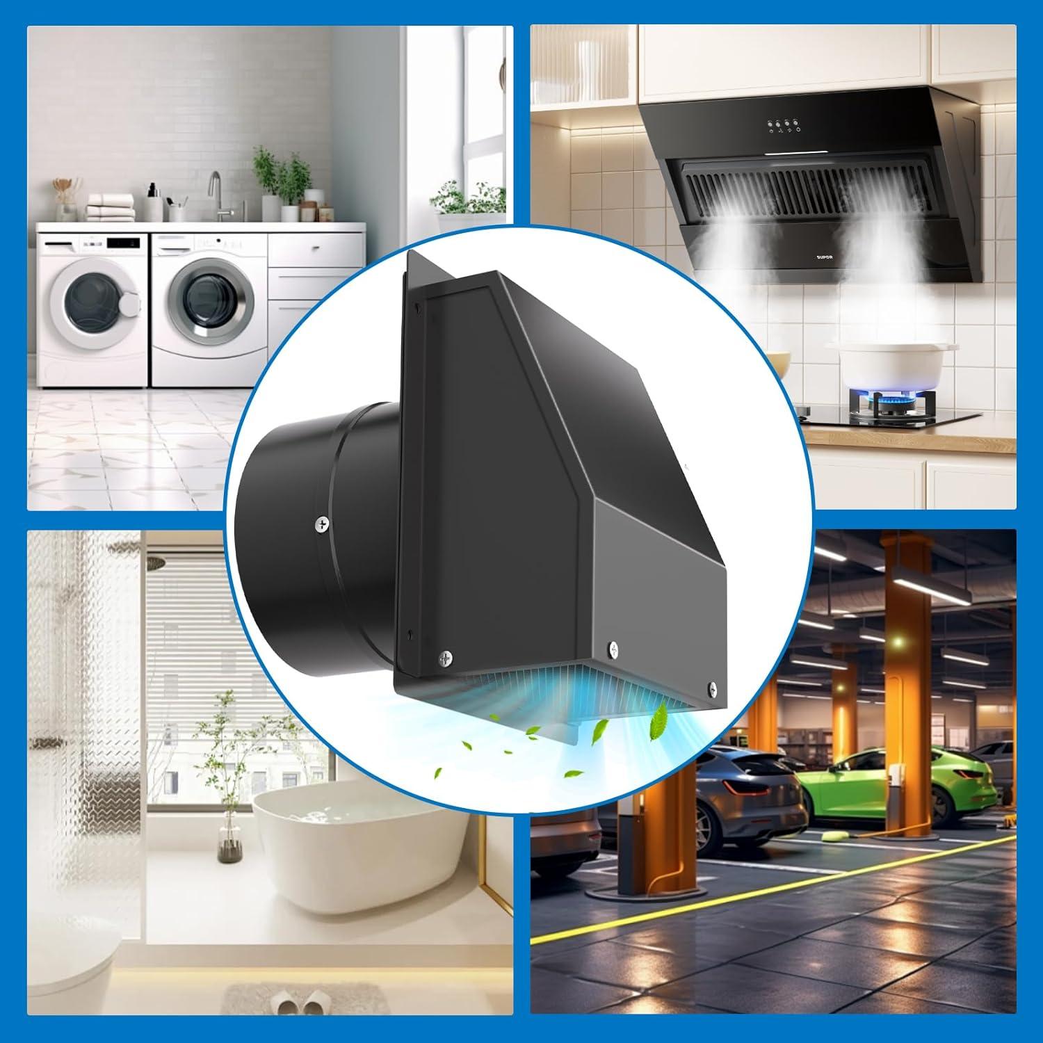 Ventilación de Pared 8" GTACASS con Capucha y Compensador