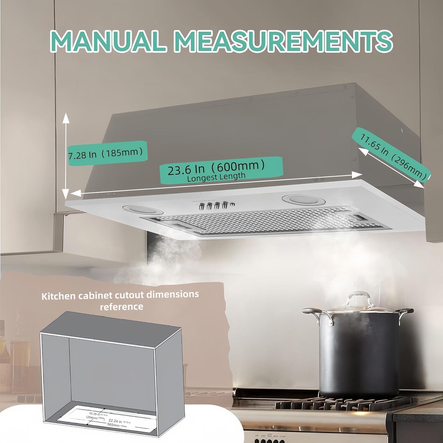 Campana Extractora KENDRAJA 23.6" Acero Inoxidable 400 CFM