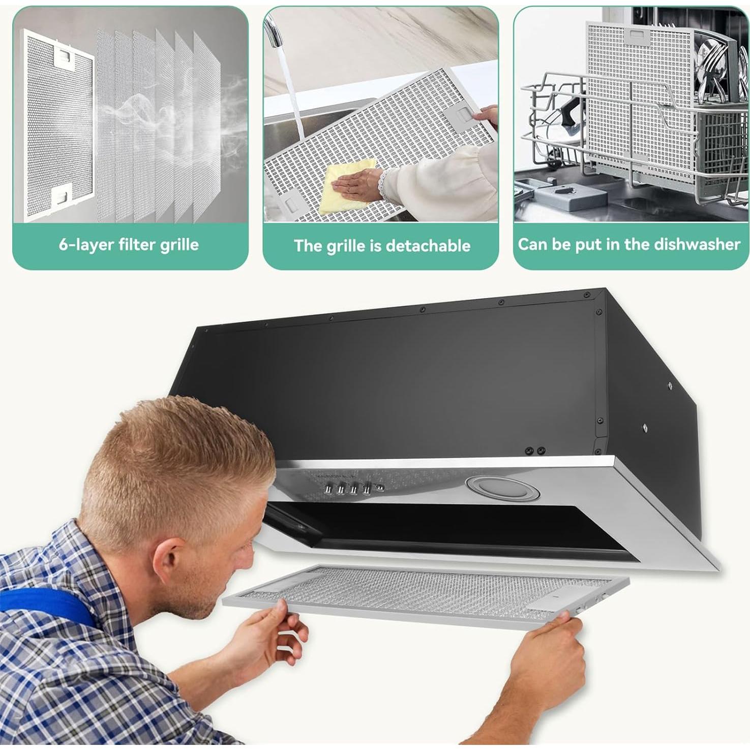 Campana Extractora KENDRAJA 23.6" Acero Inoxidable 400 CFM