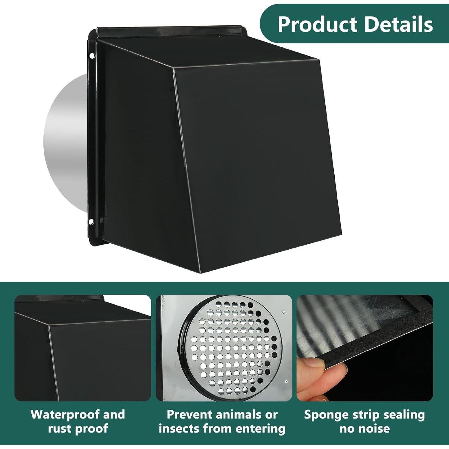 Cubierta de Ventilación de Secadora 6" YLSAZL Negra