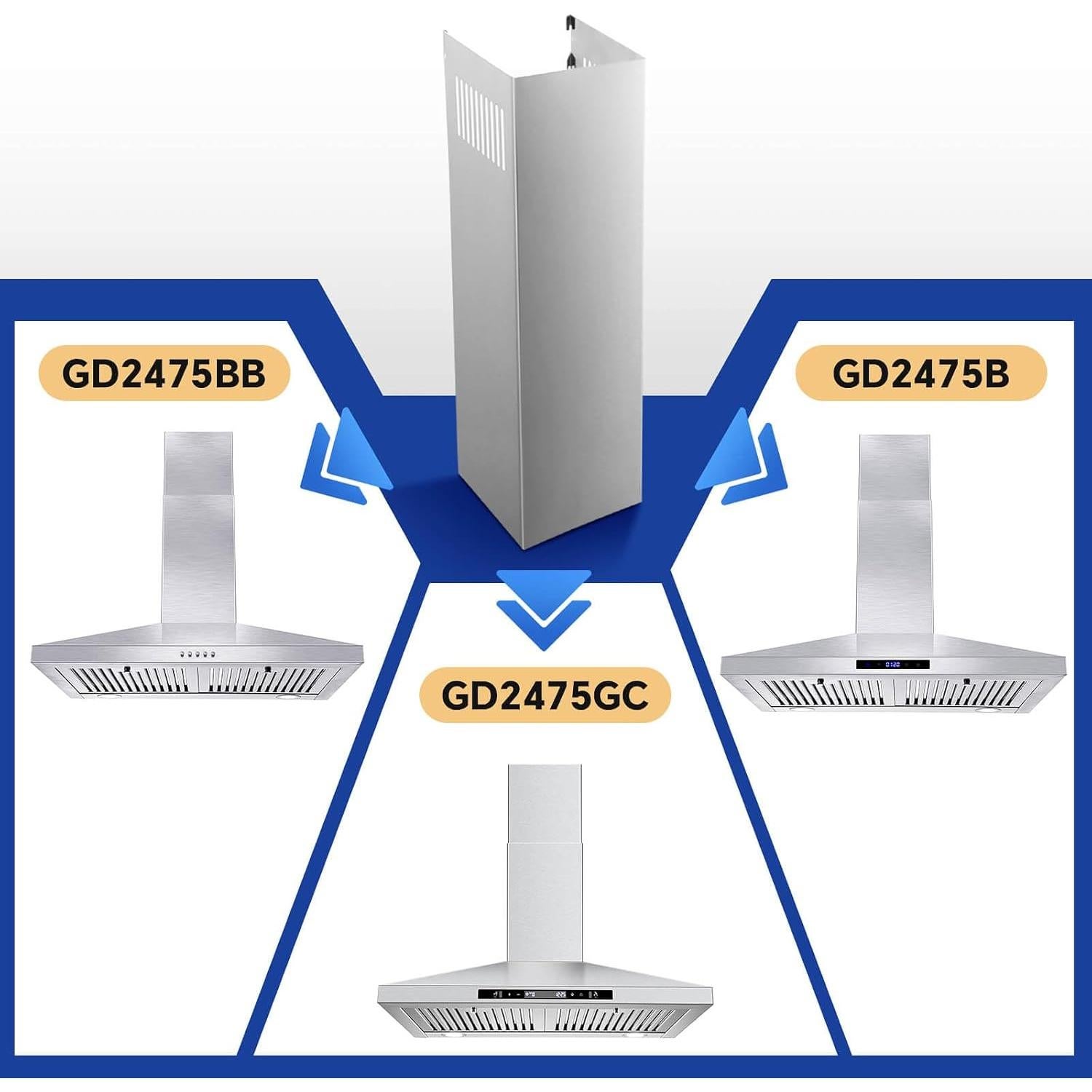 Extensión Chimenea Acero Inoxidable SNDOAS GD24 80 cm Plata