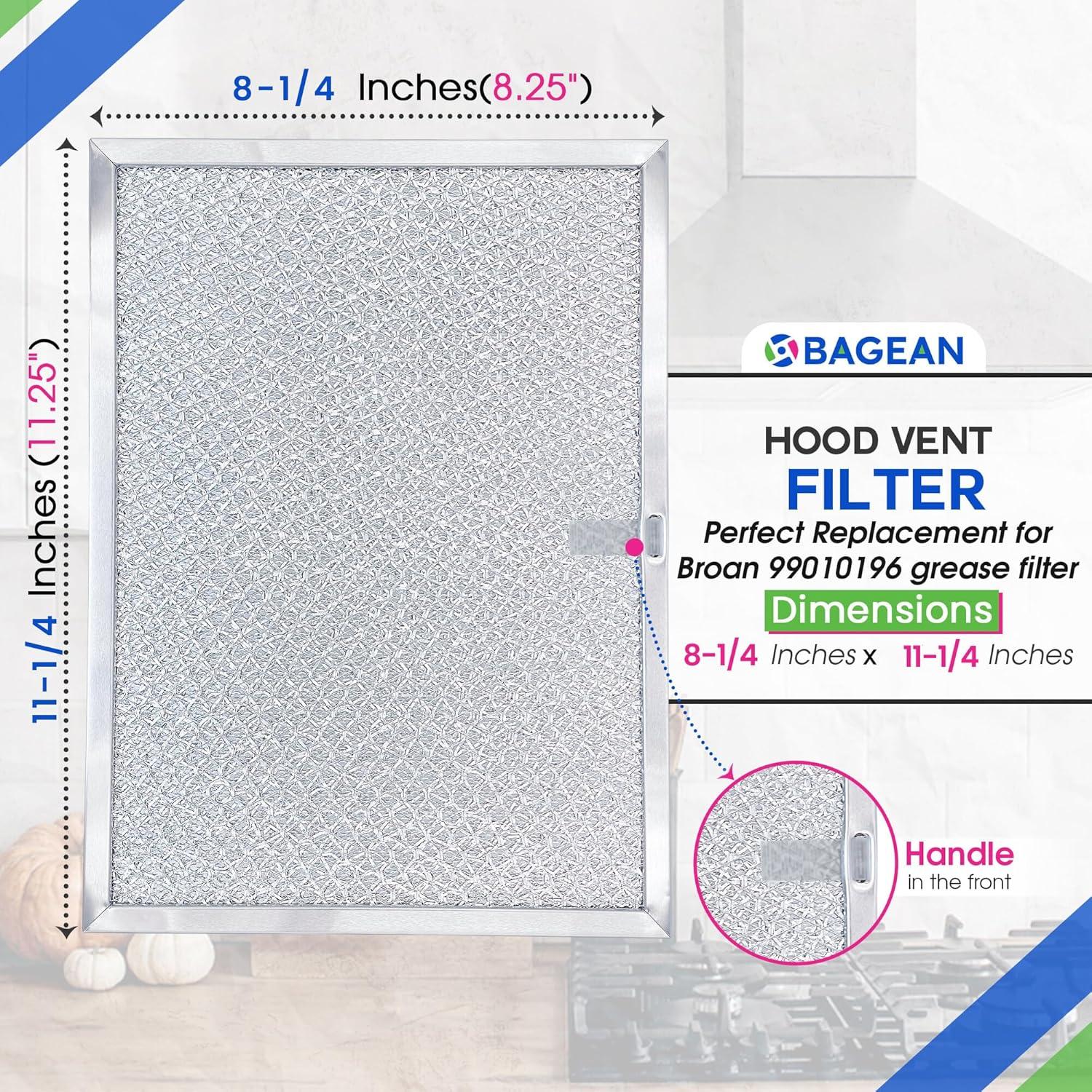 Filtro de Ventilación Bagean 28.58 x 20.96 cm Compatible Broan