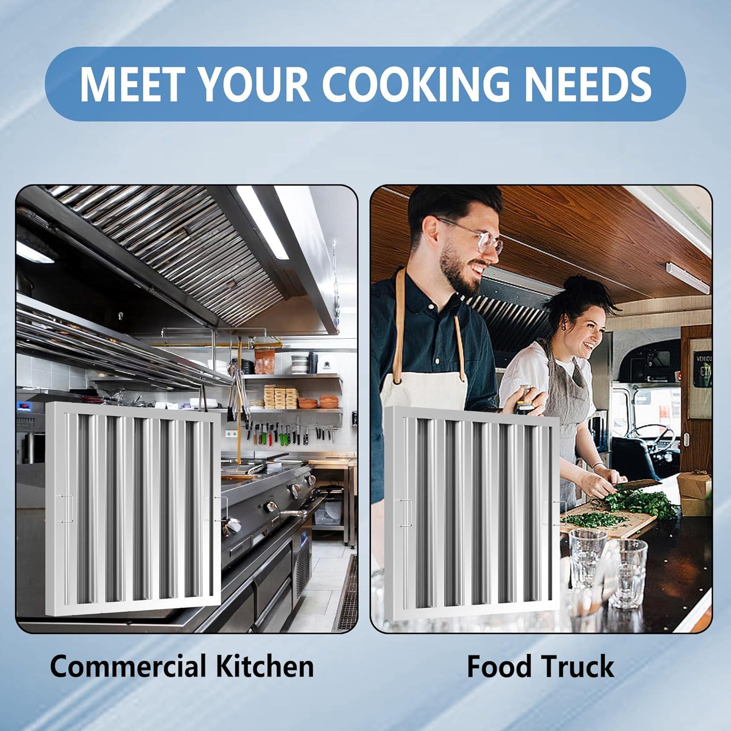 Filtro de Grasa de Baffle HYITCL 49.5x49.5 cm Acero Inoxidable