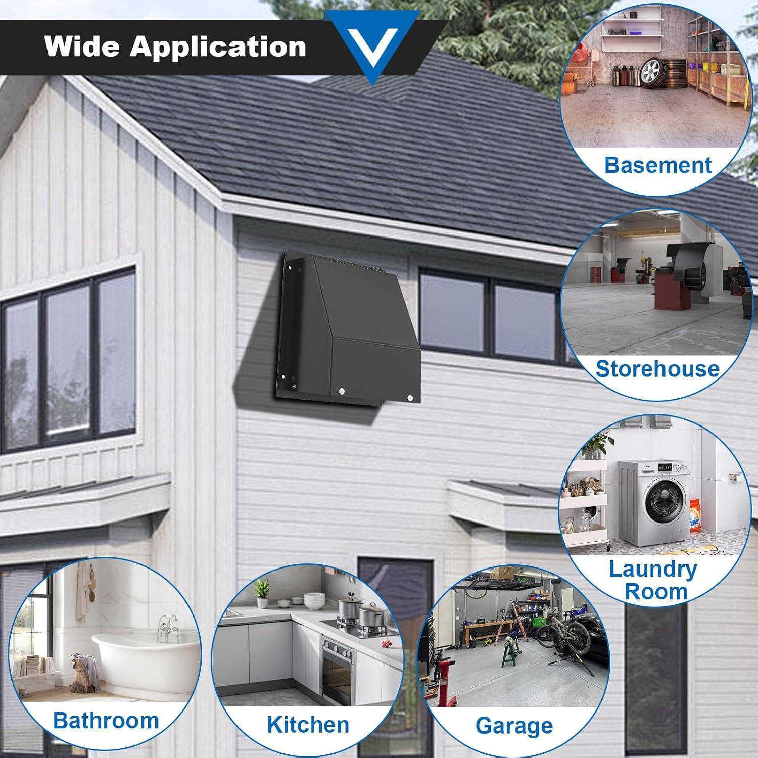 Ventilación de Pared 8" Acero Galvanizado con Pantalla y Compensador