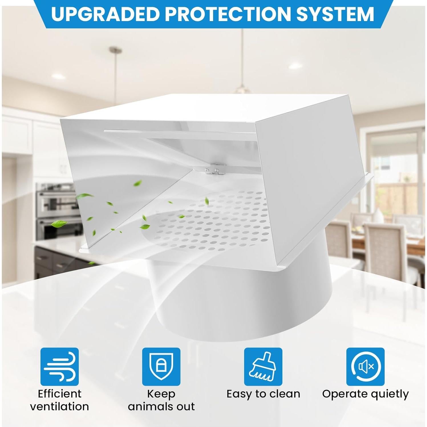 Cubierta de Ventilación de Pared AOWALEN 20.32cm Blanco