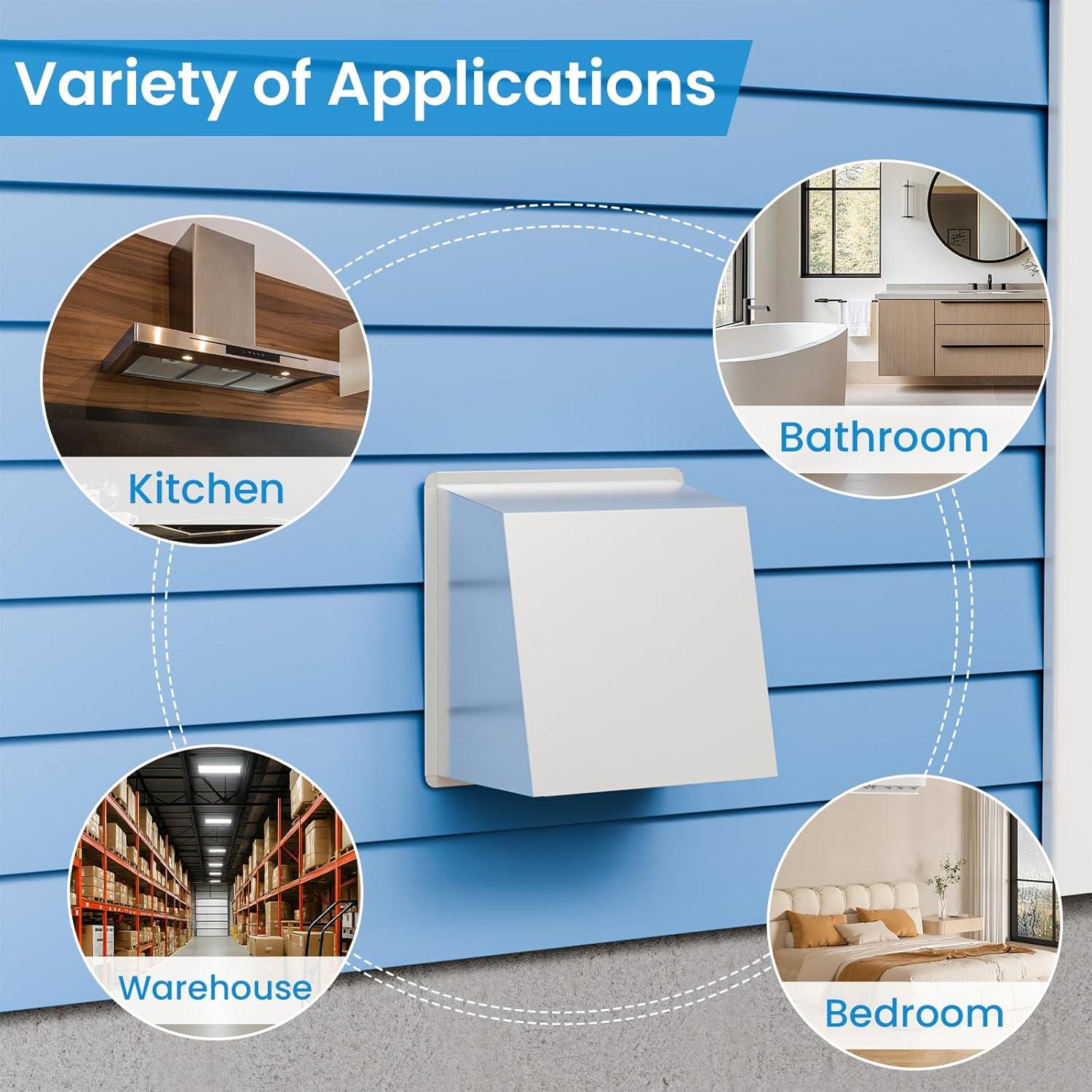 Cubierta de Ventilación de Pared AOWALEN 20.32cm Blanco