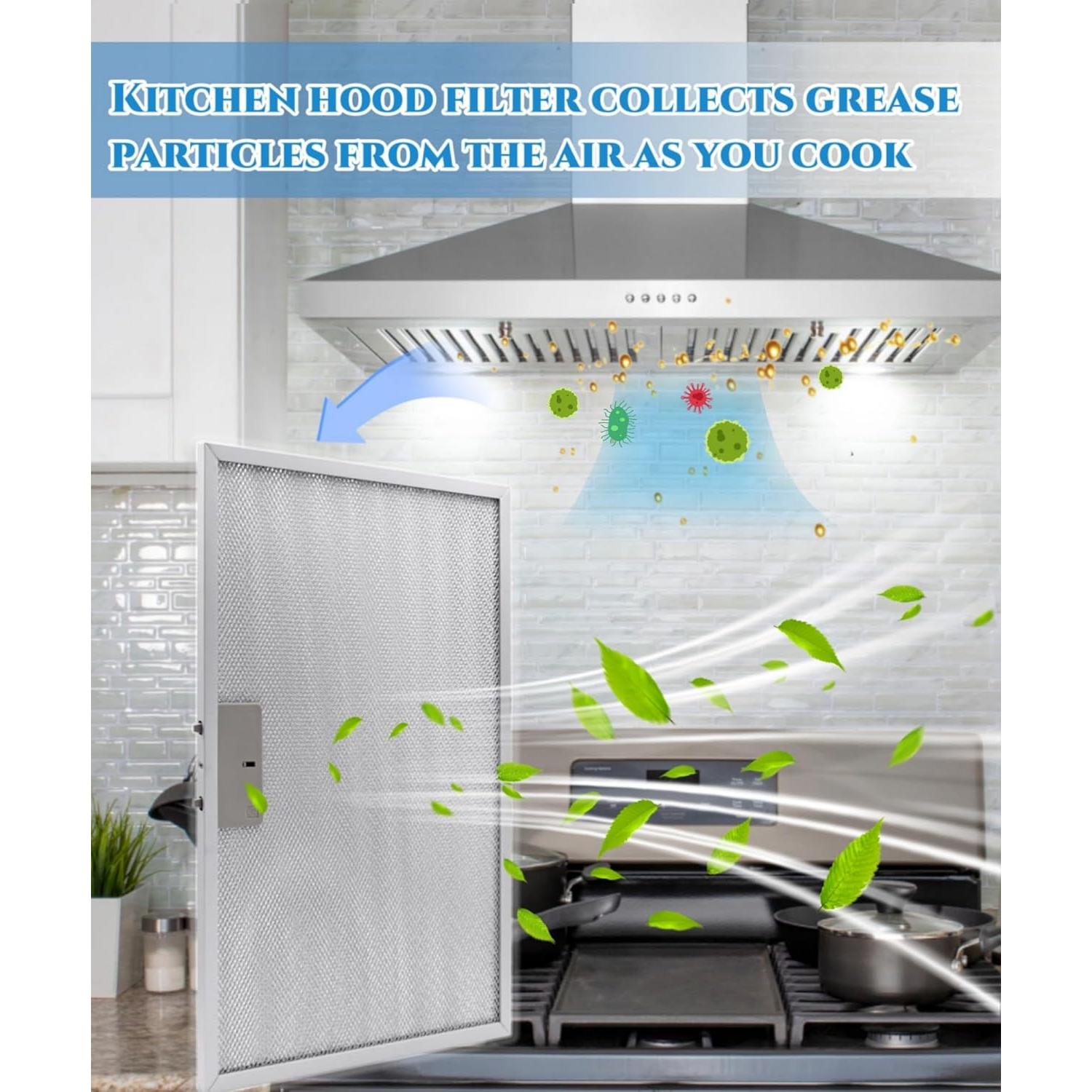 2 Filtros de Grasa AWTURBO WB02X11012 para Campana Extractora