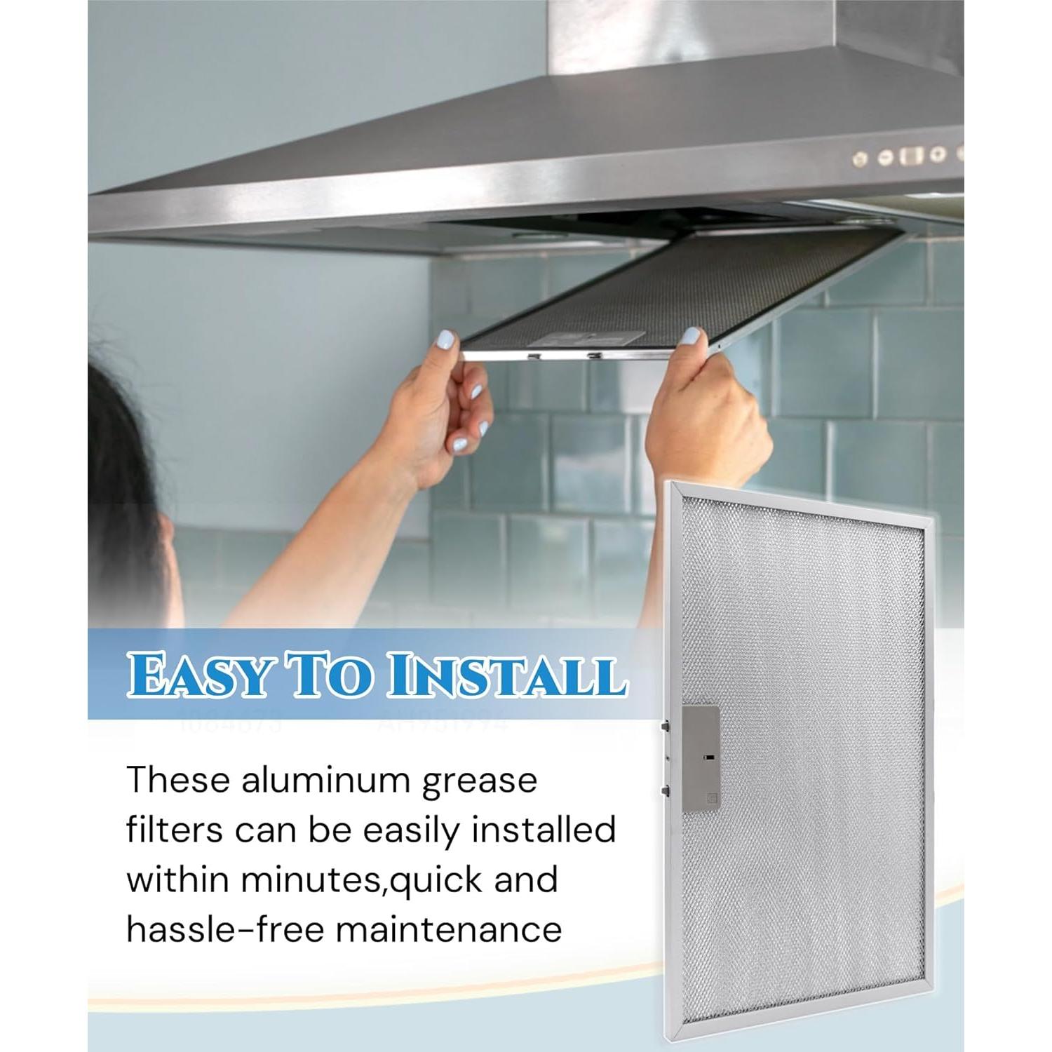 2 Filtros de Grasa AWTURBO WB02X11012 para Campana Extractora