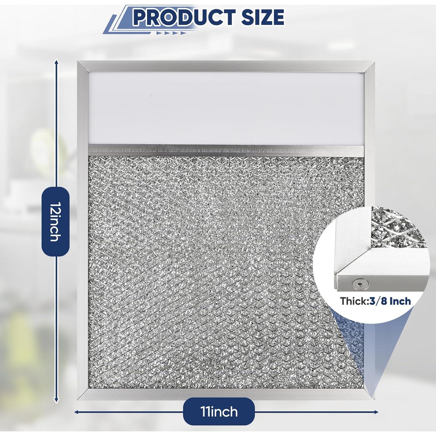 Filtro de grasa de aluminio KTWT para campana extractora 2 piezas 27.94x30.48 cm