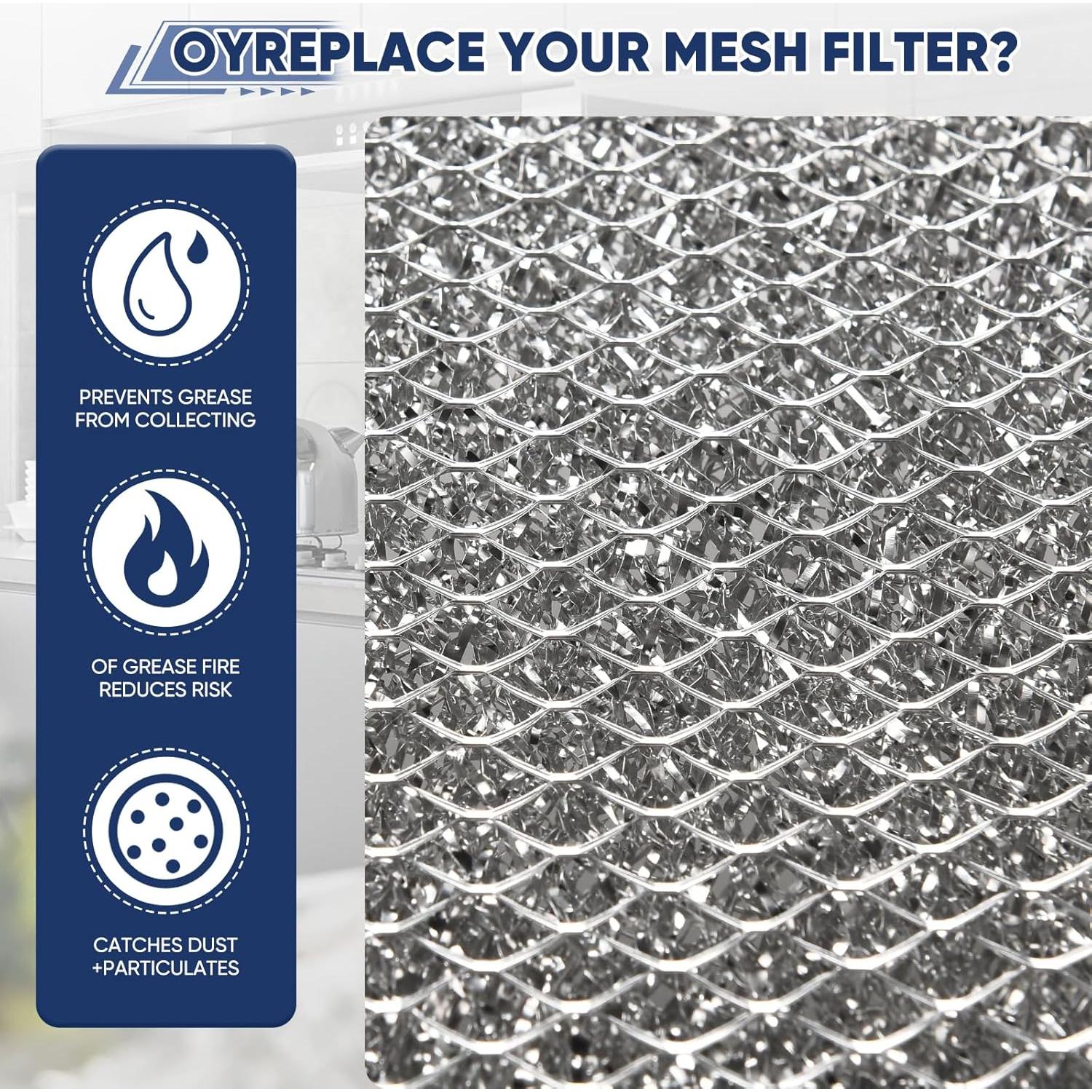 Filtro de grasa de aluminio KTWT para campana extractora 2 piezas 27.94x30.48 cm