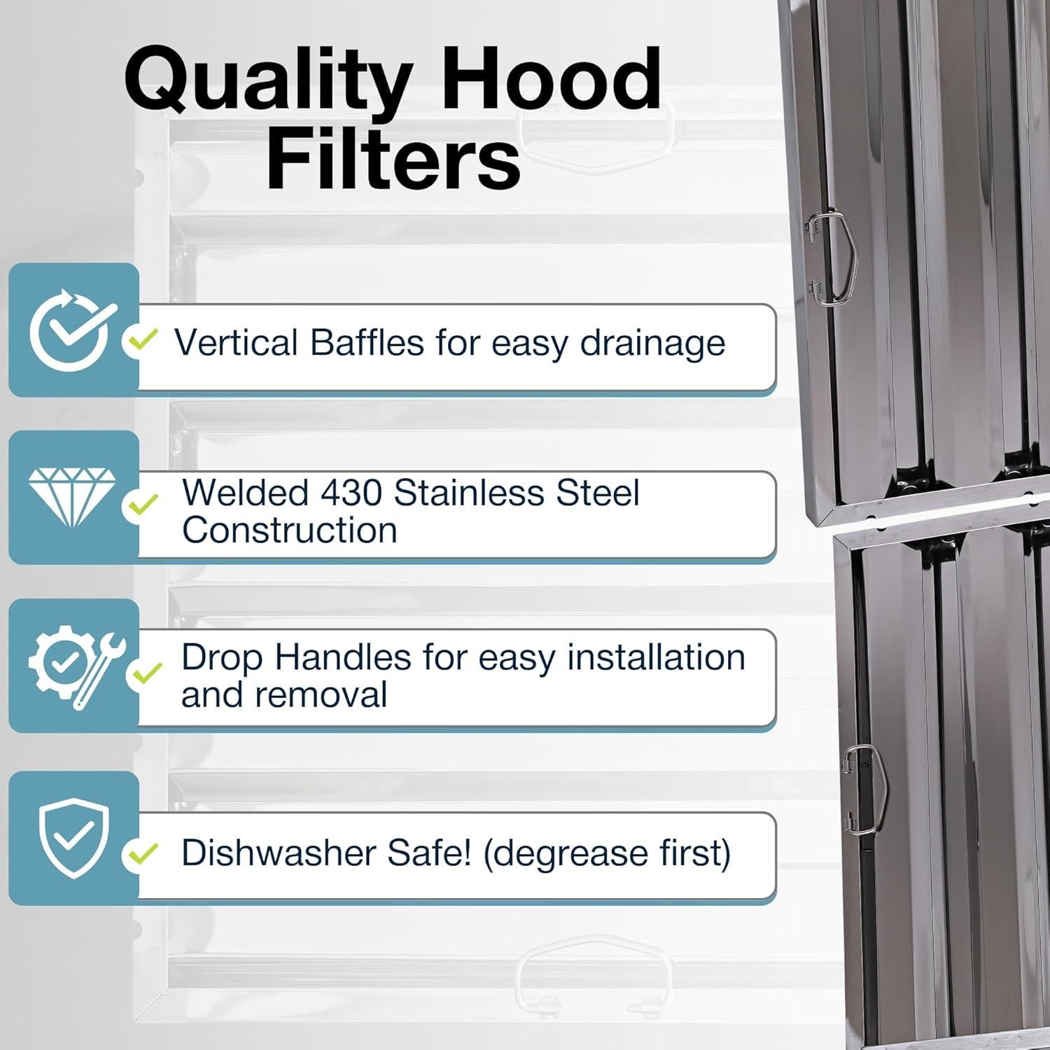 Filtro de Campana Comercial Allmont 40.6 x 50.8 cm Acero Inoxidable