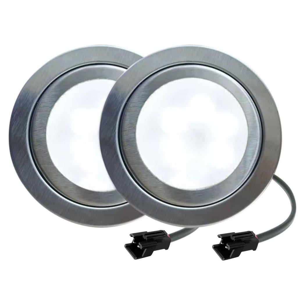Paquete de 2 Bombillas LED LIDESEN 12V 1.5W 68mm Blanco Cálido