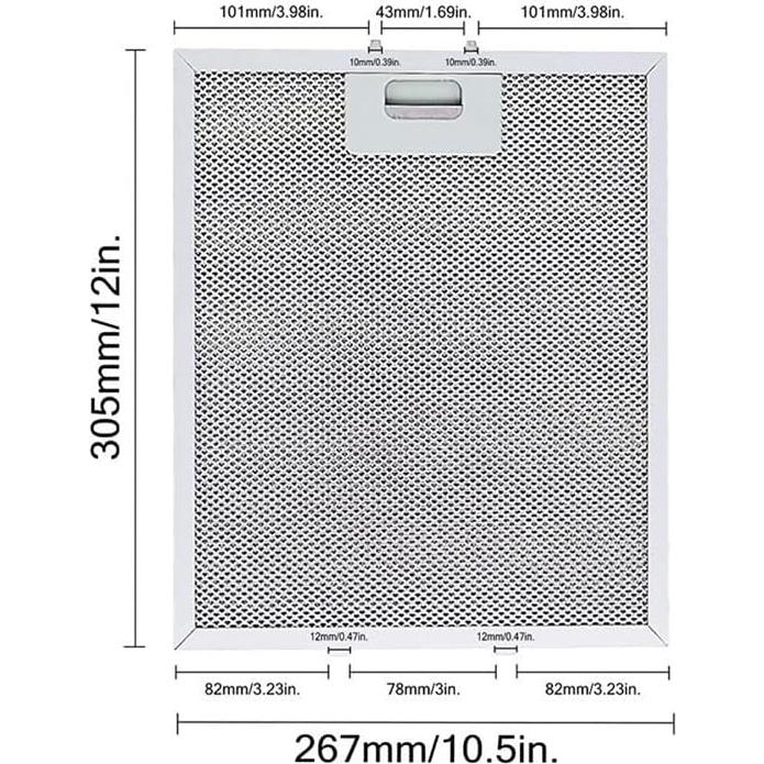 Filtro de Campana Extractora ELAIRUA W10169961A 30.5x26.7cm