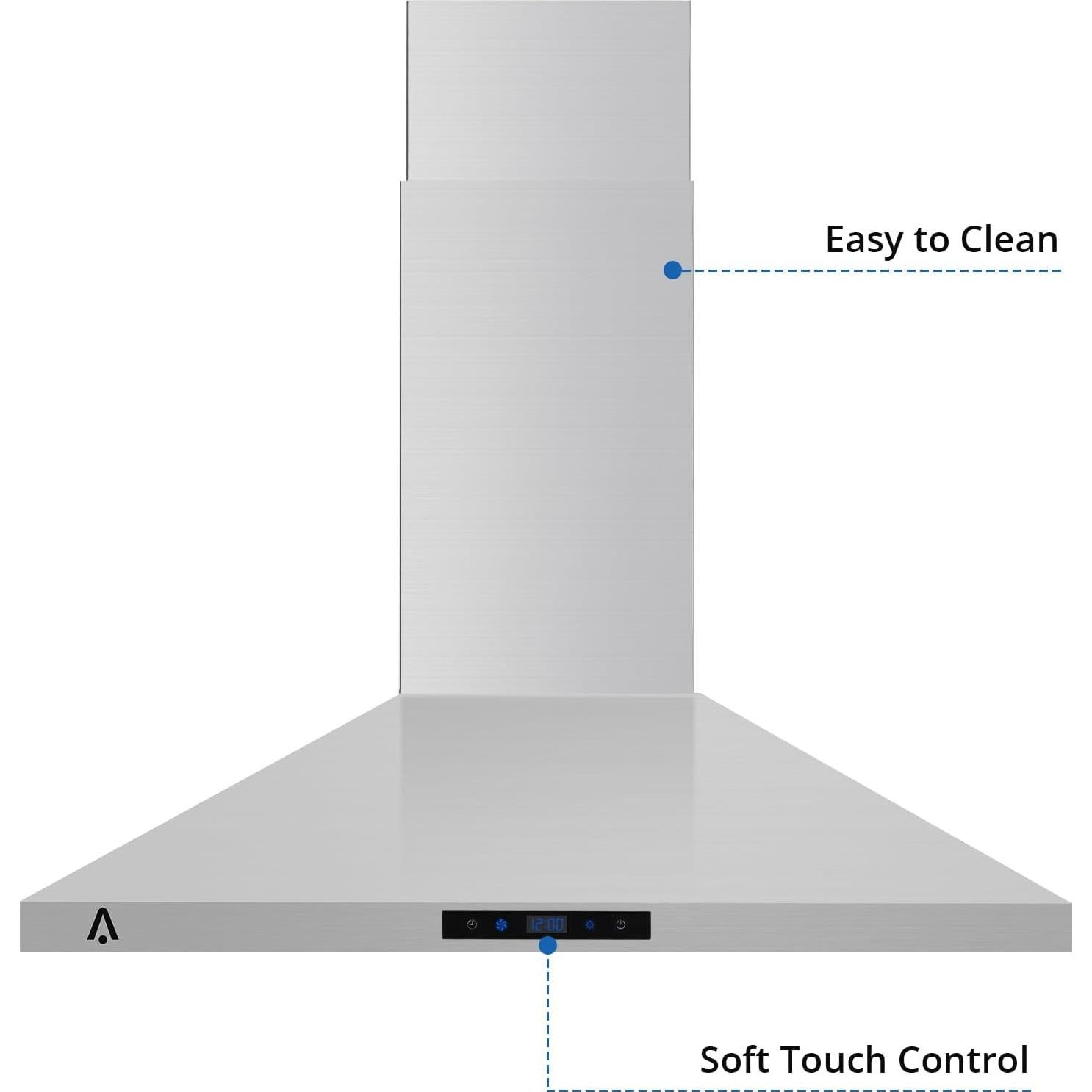 Campana Extractora de Pared Hipicute 81cm Acero Inoxidable 265 CFM