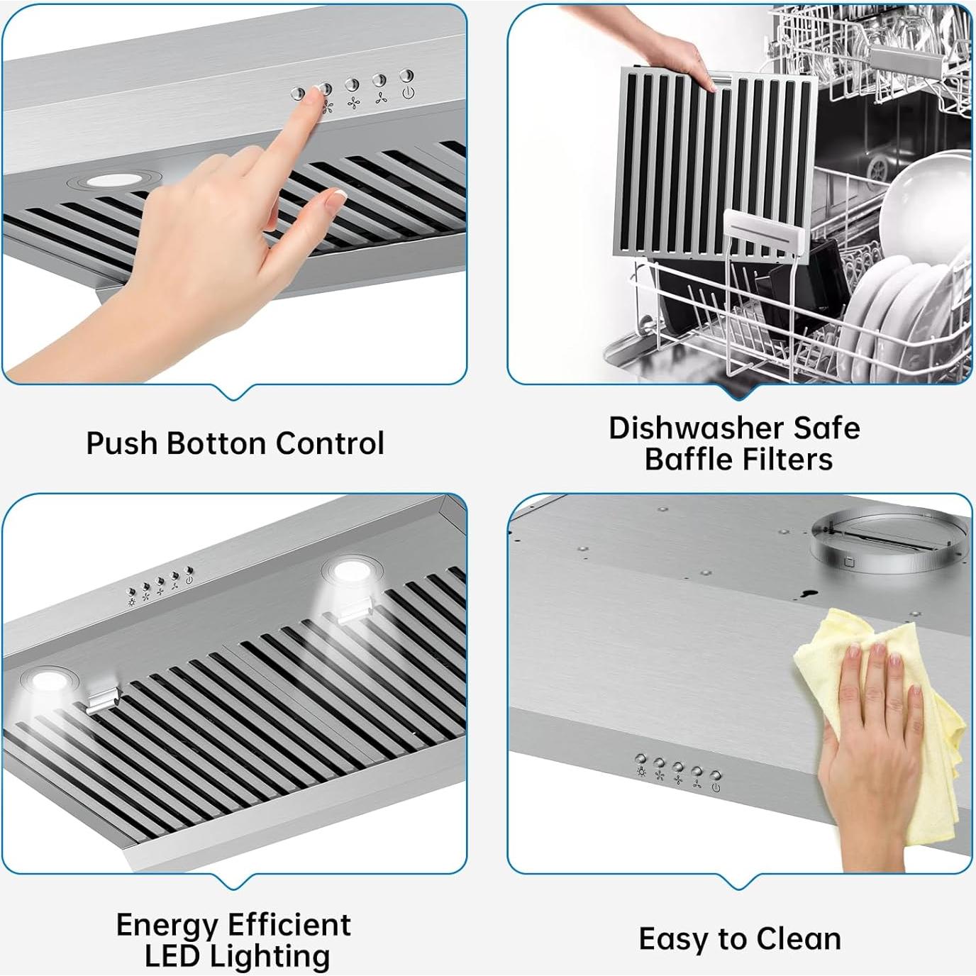 Campana Extractora GarveeTech 30" Acero Inoxidable 400 CFM