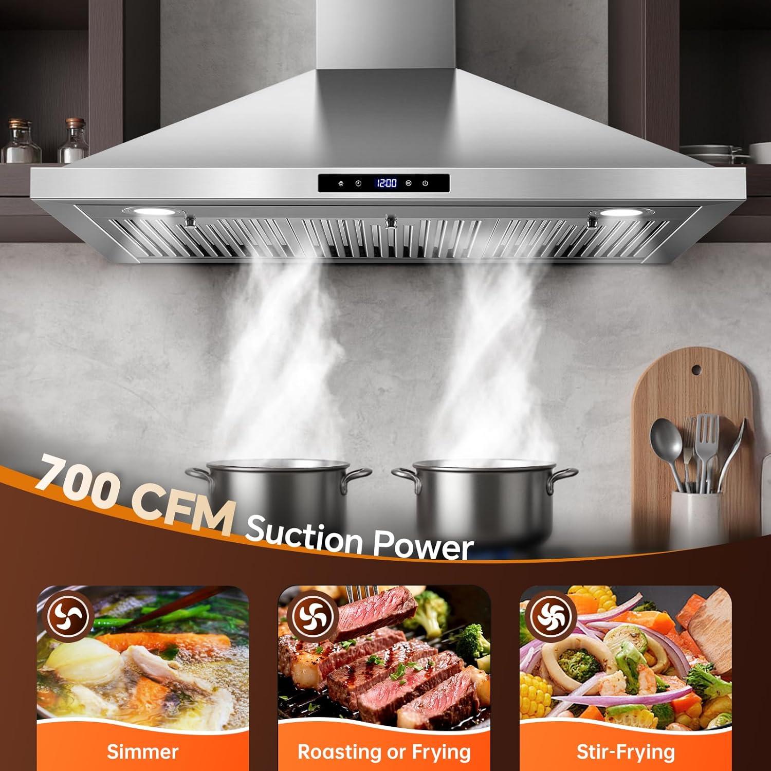 Campana Extractora Tieasy 36" Acero Inoxidable 700 CFM