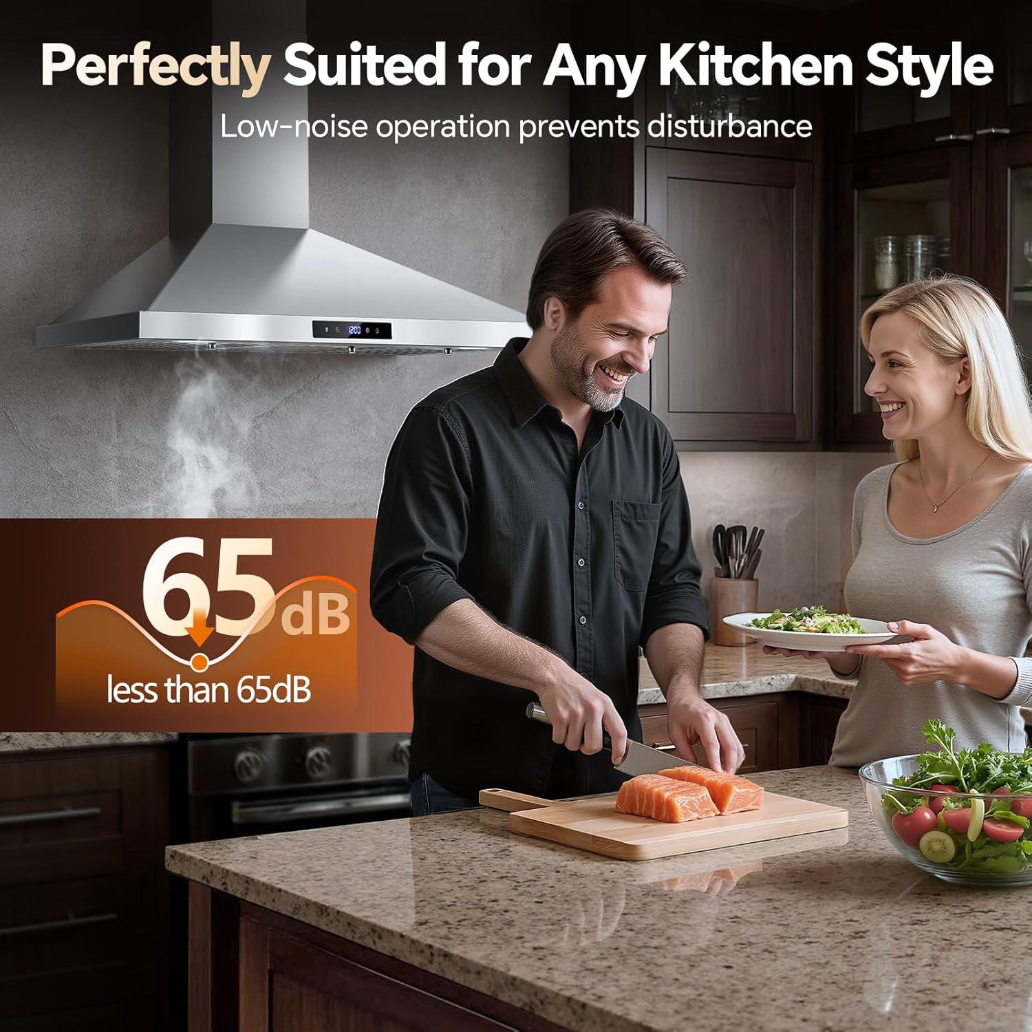 Campana Extractora Tieasy 36" Acero Inoxidable 700 CFM