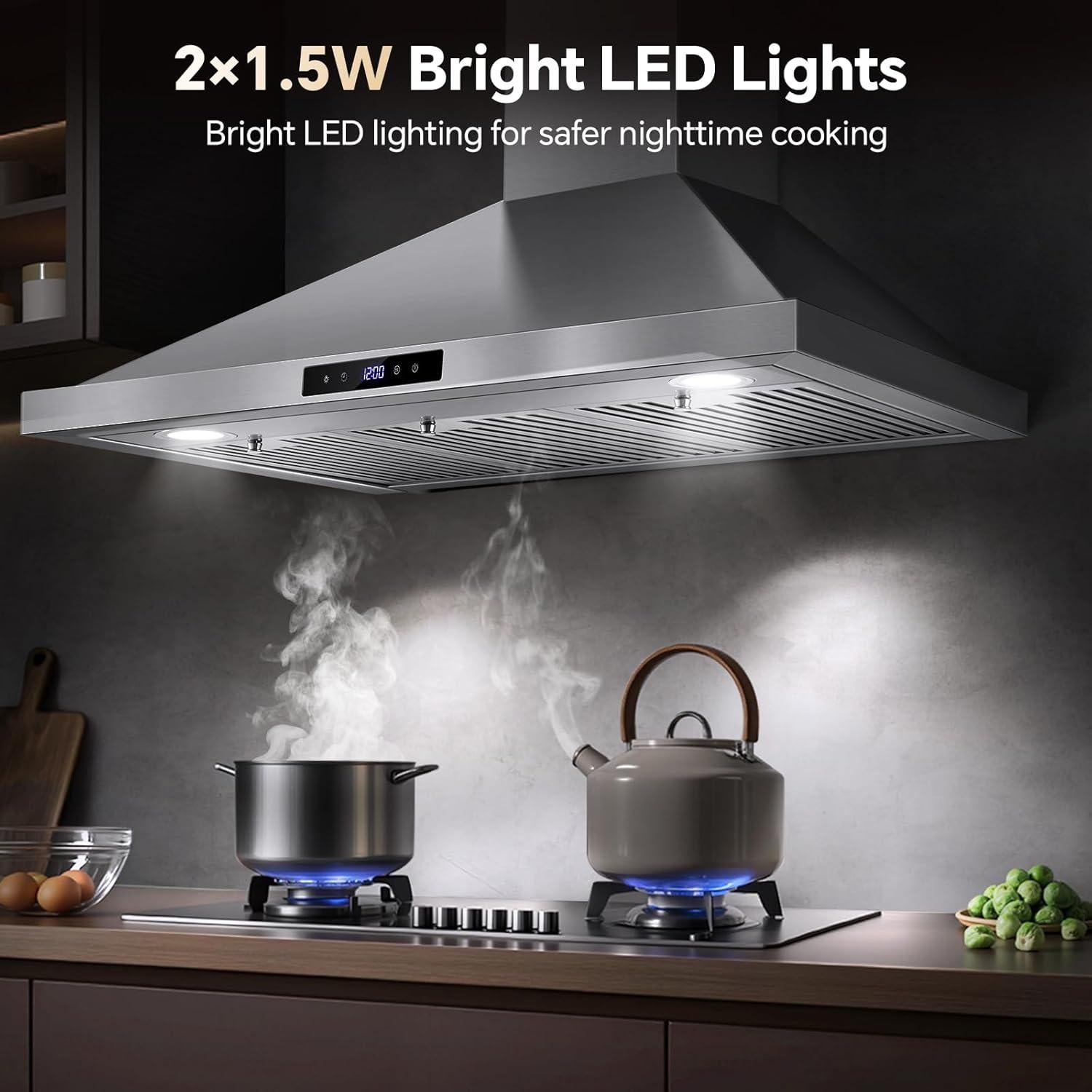 Campana Extractora Tieasy 36" Acero Inoxidable 700 CFM