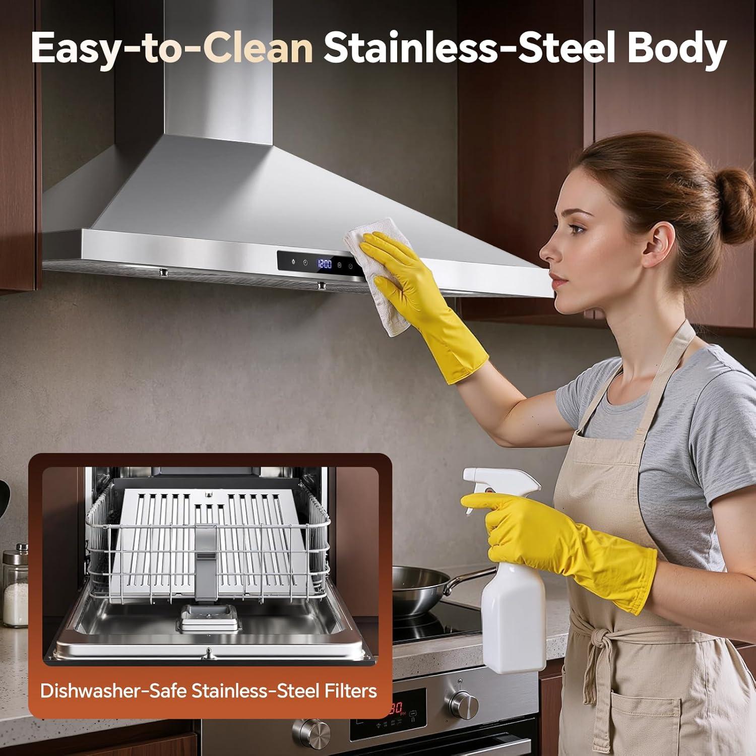 Campana Extractora Tieasy 36" Acero Inoxidable 700 CFM