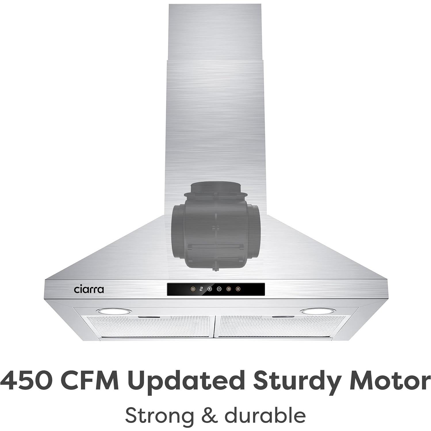 Campana Extractora CIARRA 76 cm Acero Inoxidable 760 m3/h