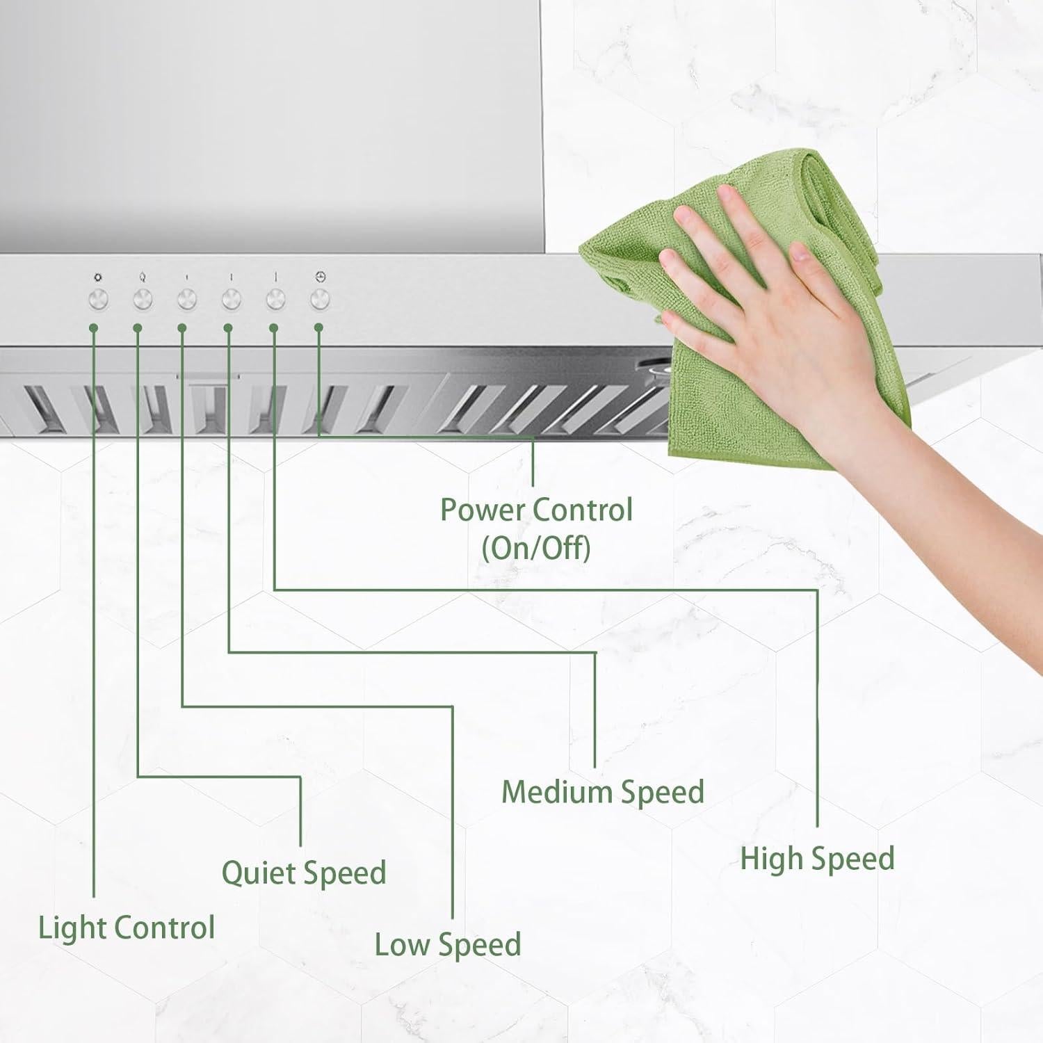 Campana de Cocina ONEEON 76.2 cm Acero Inoxidable 900 CFM