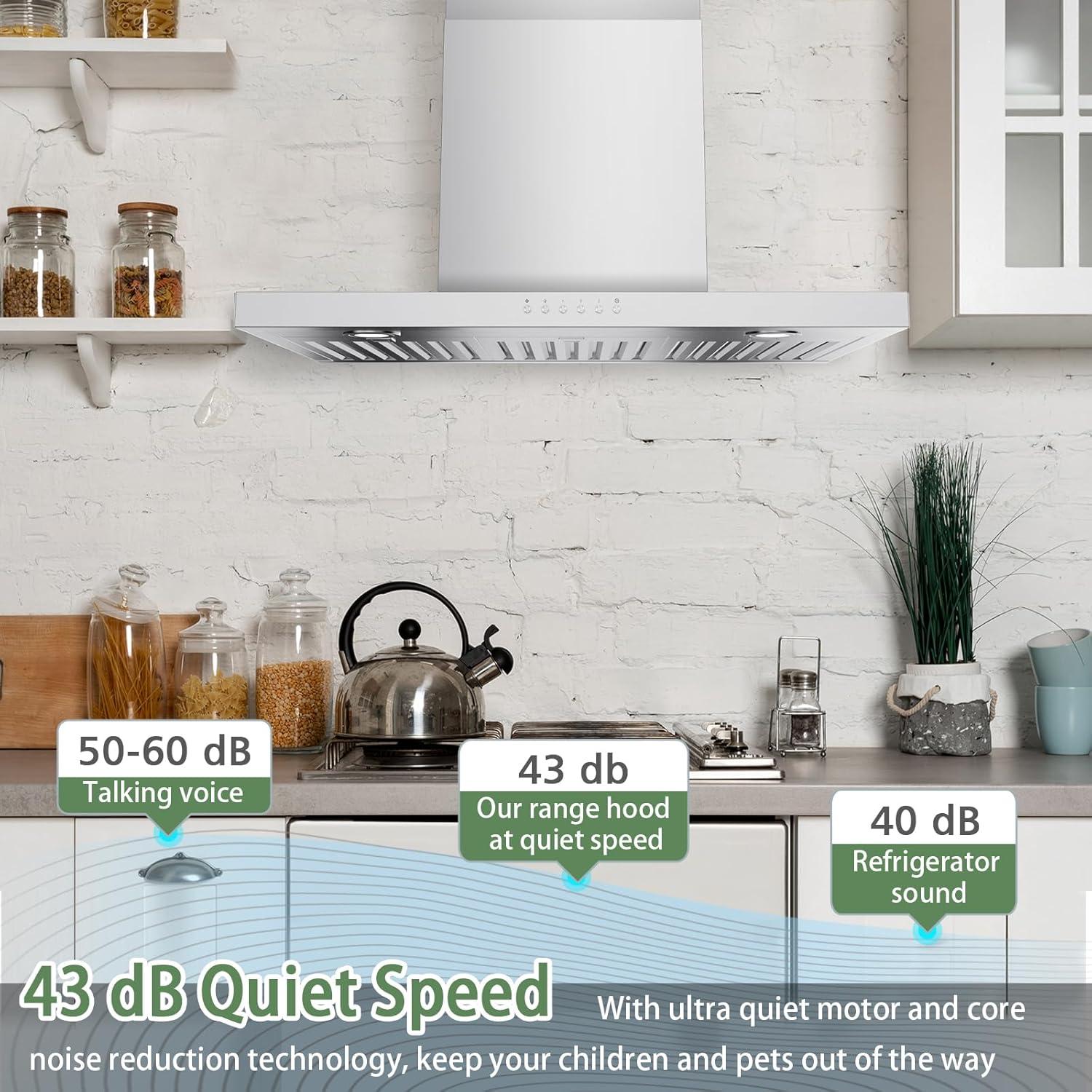 Campana de Cocina ONEEON 76.2 cm Acero Inoxidable 900 CFM