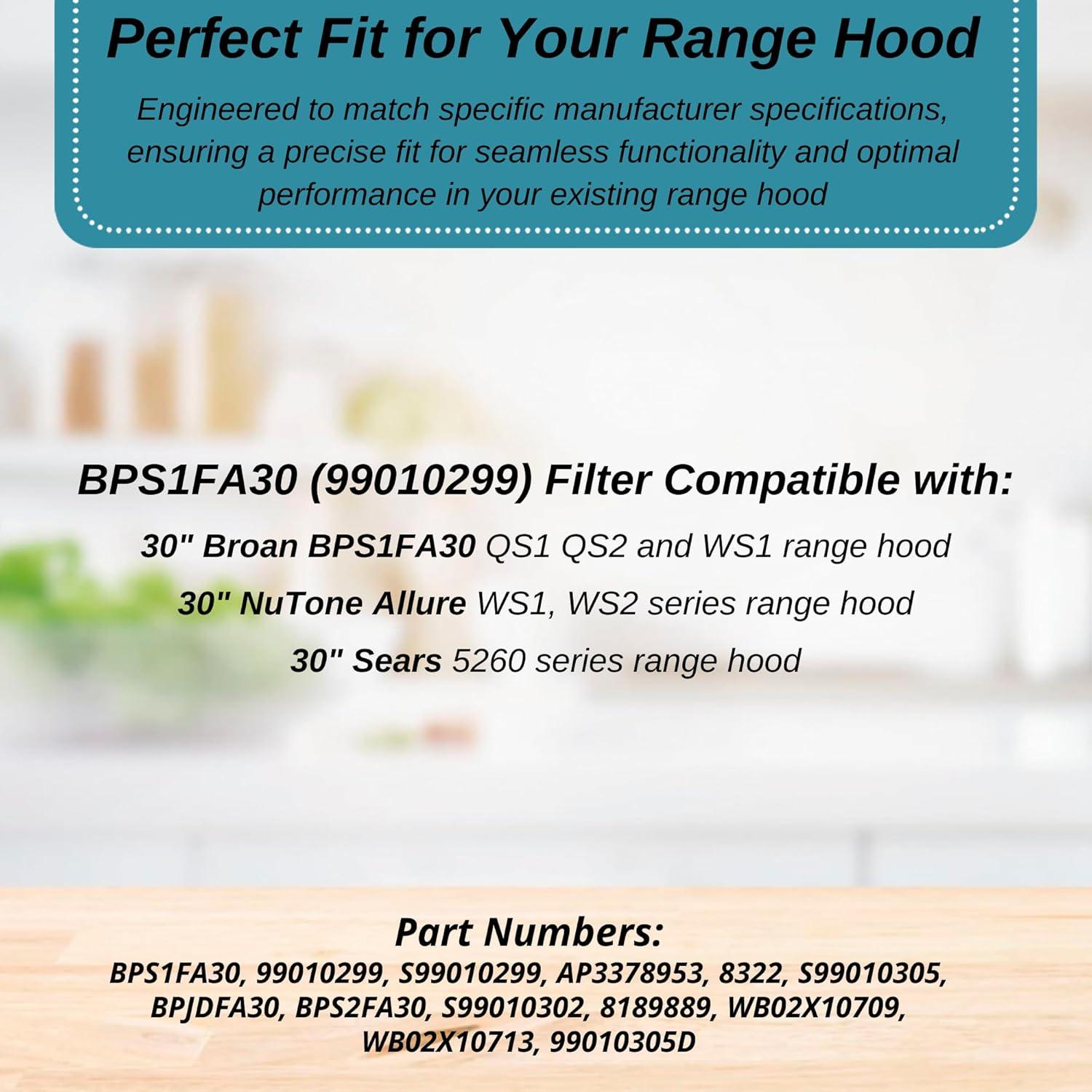 Filtro de Campana Extractora Broan BPS1FA30 - 36.2 x 29.8 x 0.96 cm - Paquete de 2