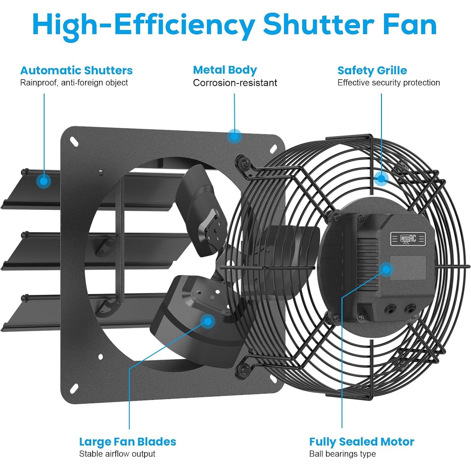 Ventilador de Escape AITECAC Airbird S10 10" 1600 RPM 5 Velocidades