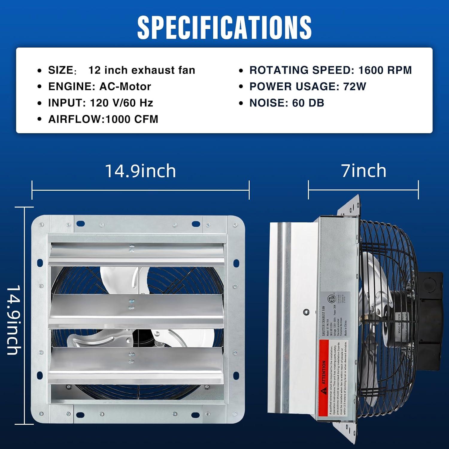 Ventilador de Escape Montado en Pared GCJ 30 cm 1600 RPM