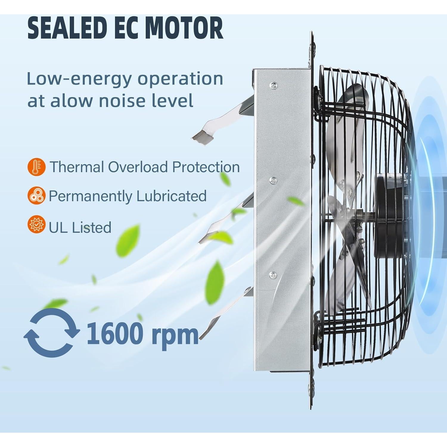 Ventilador de Escape Montado en Pared GCJ 30 cm 1600 RPM