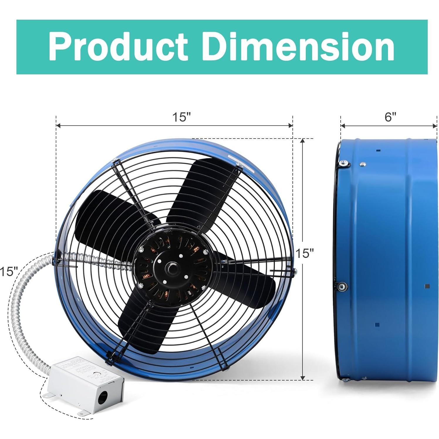 Ventilador de Ático Hipoilk 15" con Termostato 1600 CFM