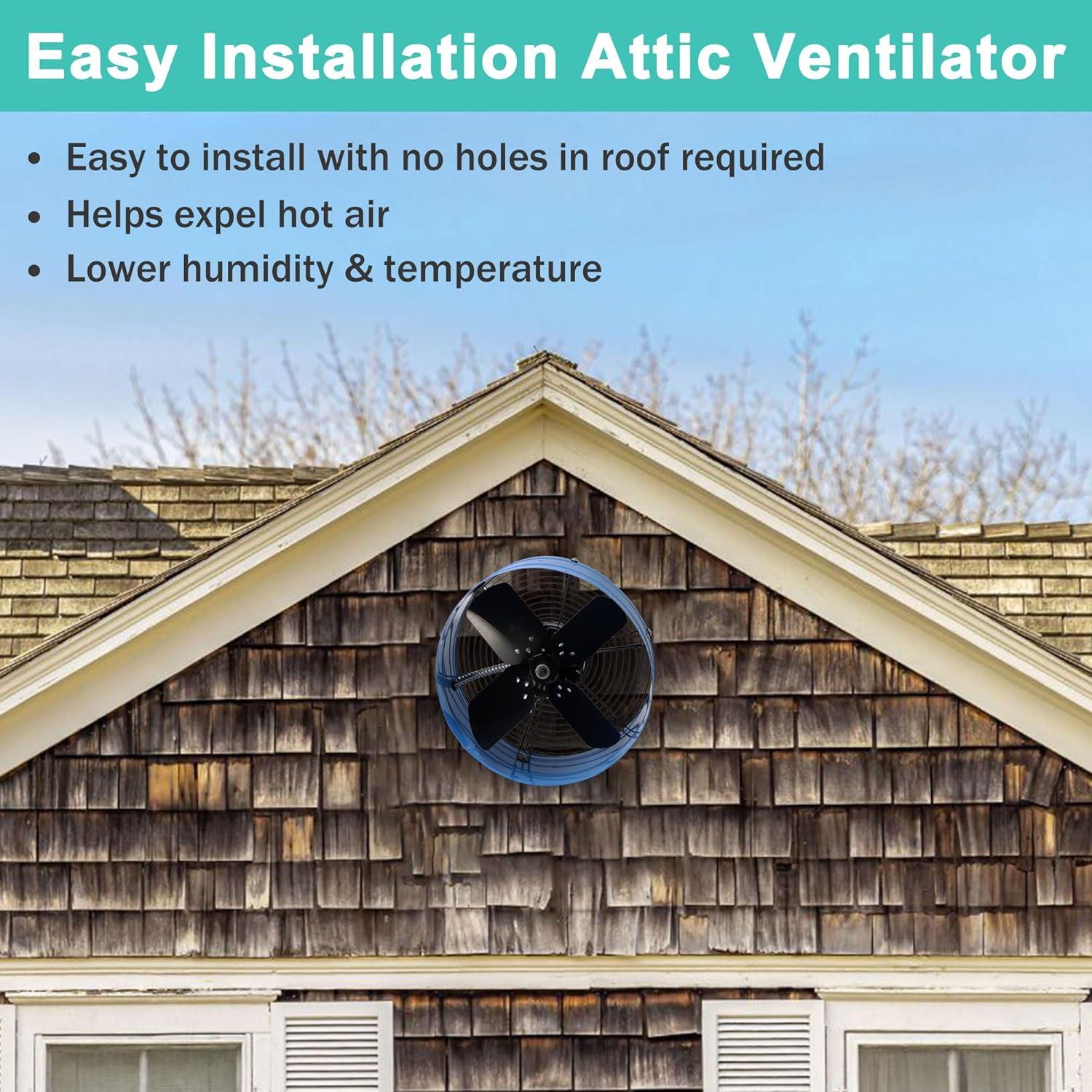 Ventilador de Ático Hipoilk 15" con Termostato 1600 CFM