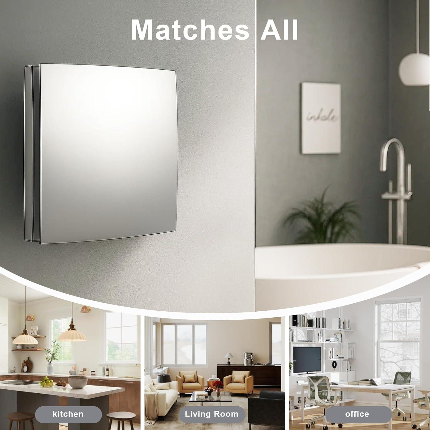 Ventilador de Escape GROWNEER 6" Silencioso 90 CFM Montaje Pared