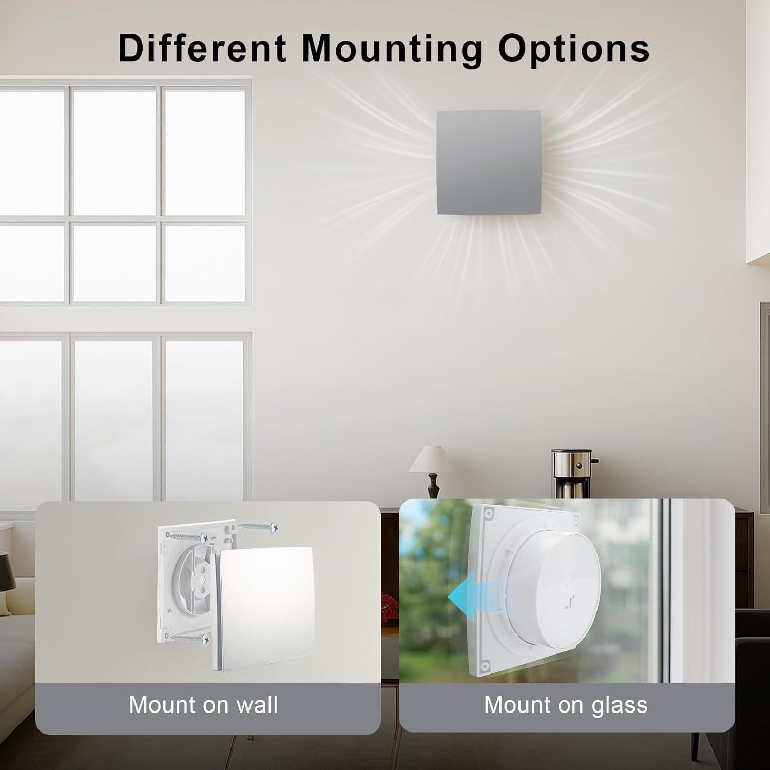 Ventilador de Escape GROWNEER 6" Silencioso 90 CFM Montaje Pared