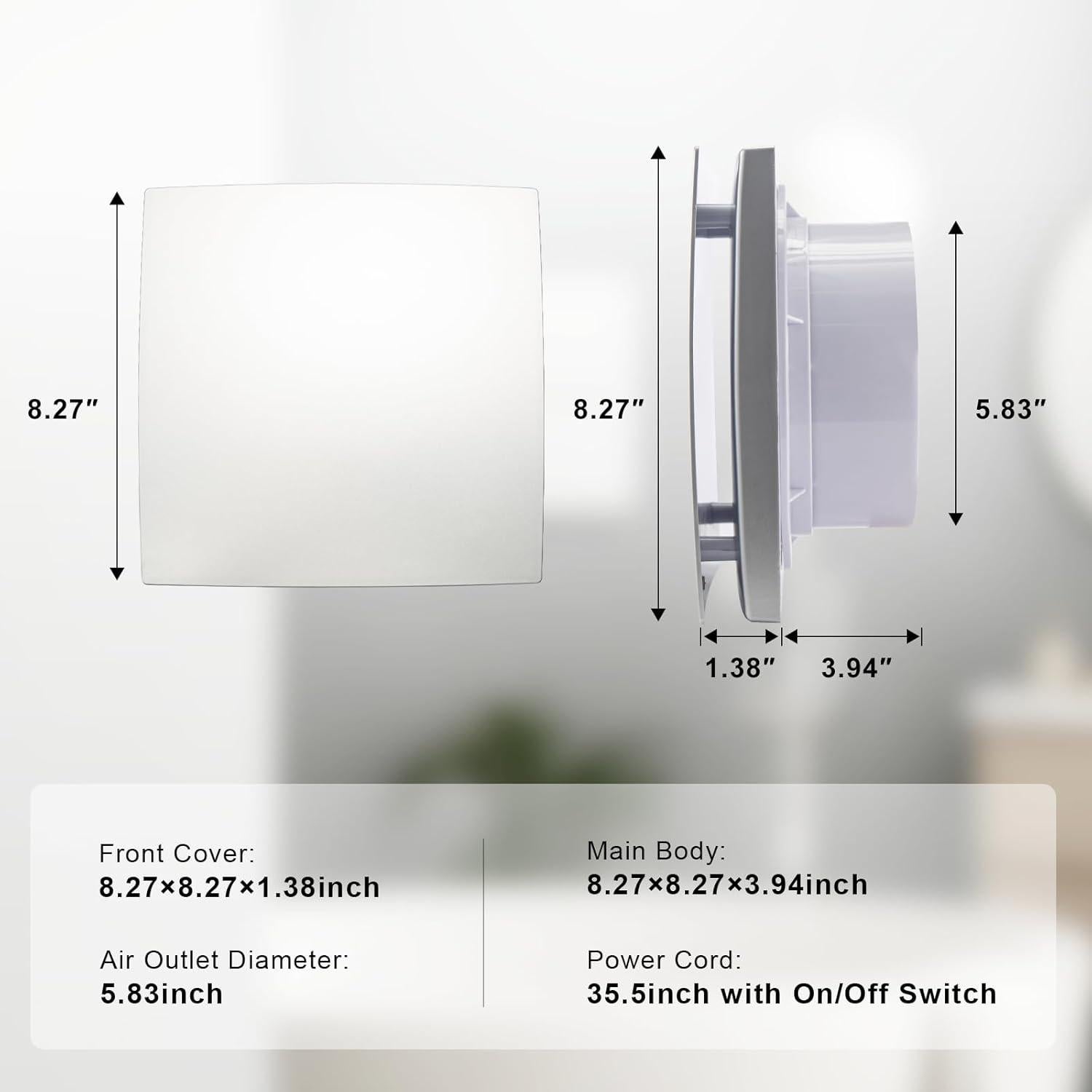 Ventilador de Escape GROWNEER 6" Silencioso 90 CFM Montaje Pared