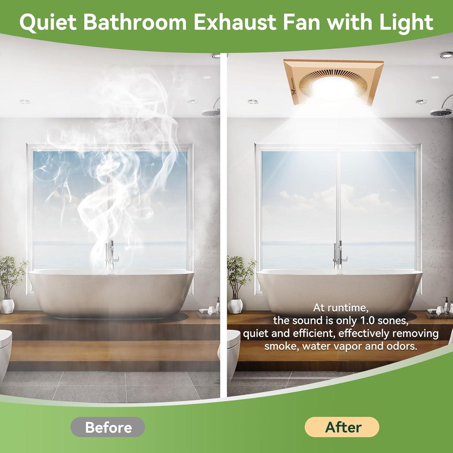 Ventilador Extractor de Baño ApexscnView con Luz LED 26W 130 CFM