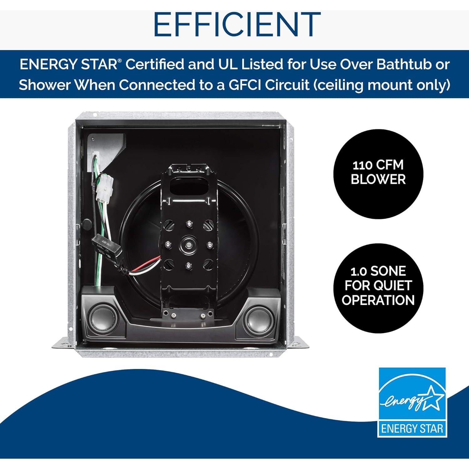 Ventilador de Extracción Broan-NuTone SPK110 con Altavoz Bluetooth 110 CFM