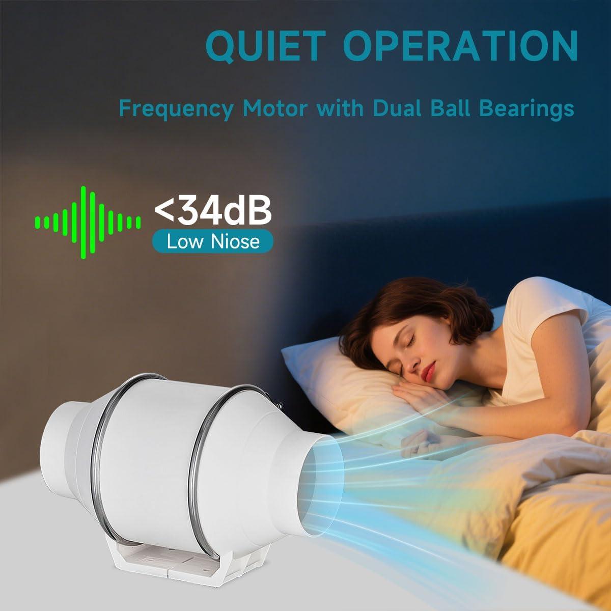 Ventilador de Conducto Modunful 4" - 180 CFM Alta Eficiencia