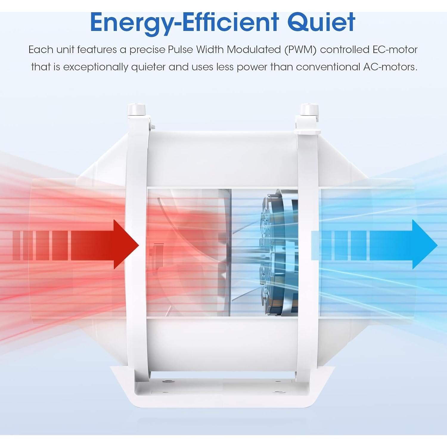 Ventilador de Conducto Tesansi 4" Motor EC 185 CFM Silencioso