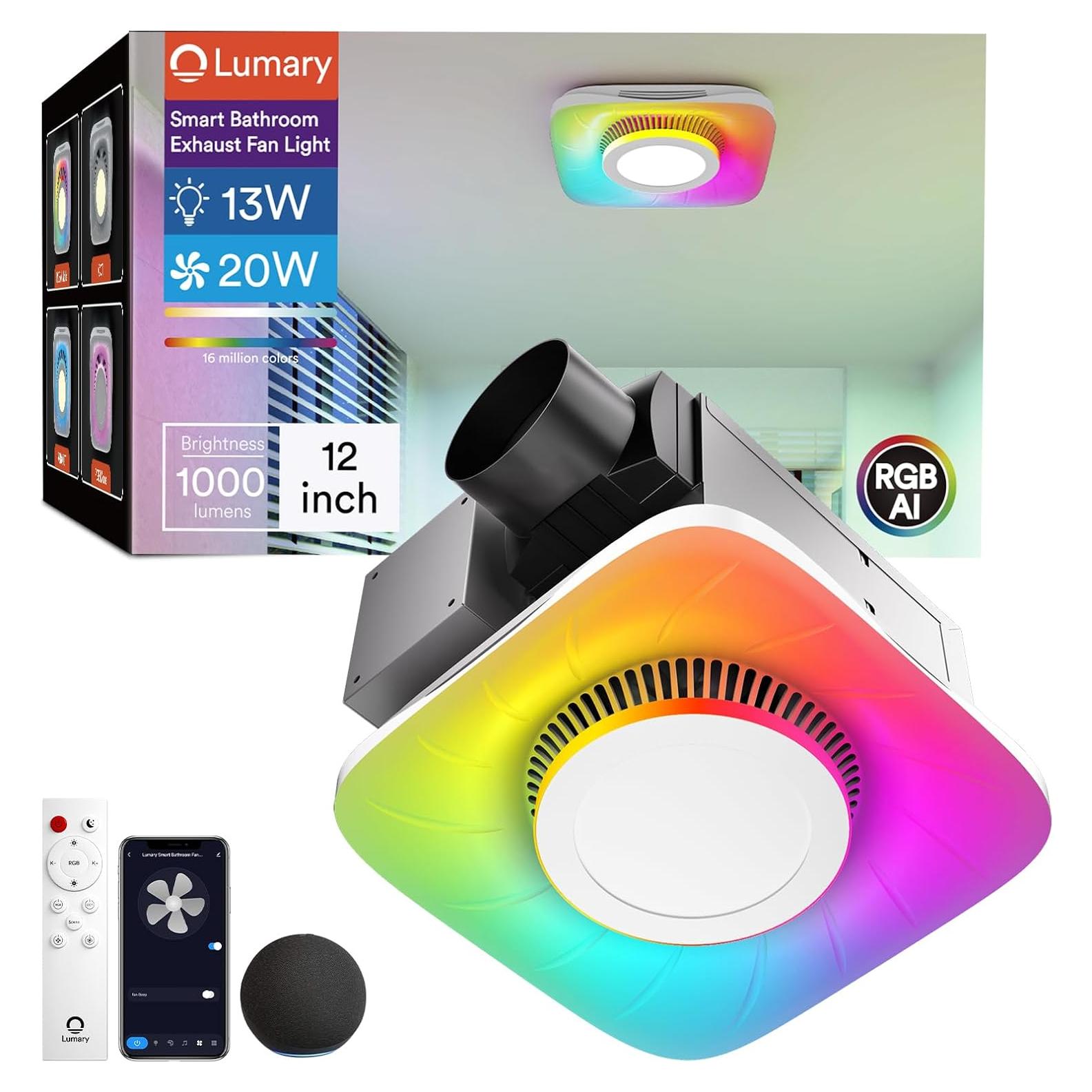 Ventilador de Baño Inteligente Lumary L-BFL12A1 con Luz LED 1000LM