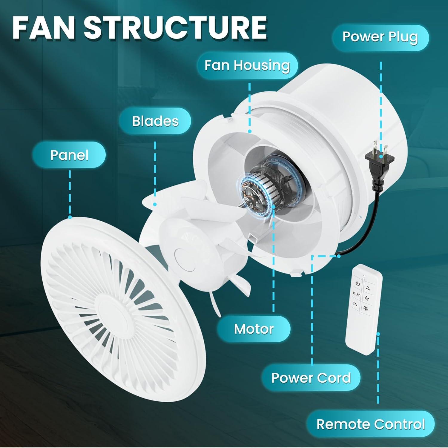 Ventilador de Baño HG Power 8" Reversible 3 Velocidades 2300RPM